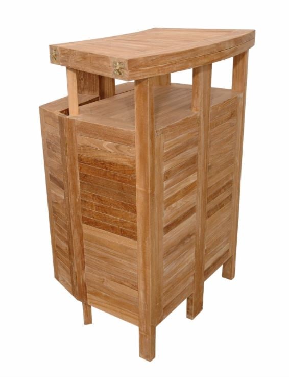 Anderson Teak Altavista Folding Bar Table BS 010 - Premium Outdoor Patio Furniture for Poolside, Deck, and Garden Entertaining