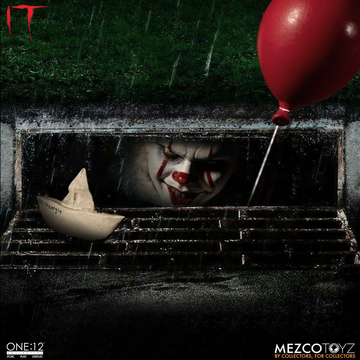 Mezco Toyz One:12 Collective IT (2017) Pennywise 1/12 Scale Action Figure - Horror Movie Collectible for Display & Photography - Perfect for Stephen King Fans & Action Figure Collectors