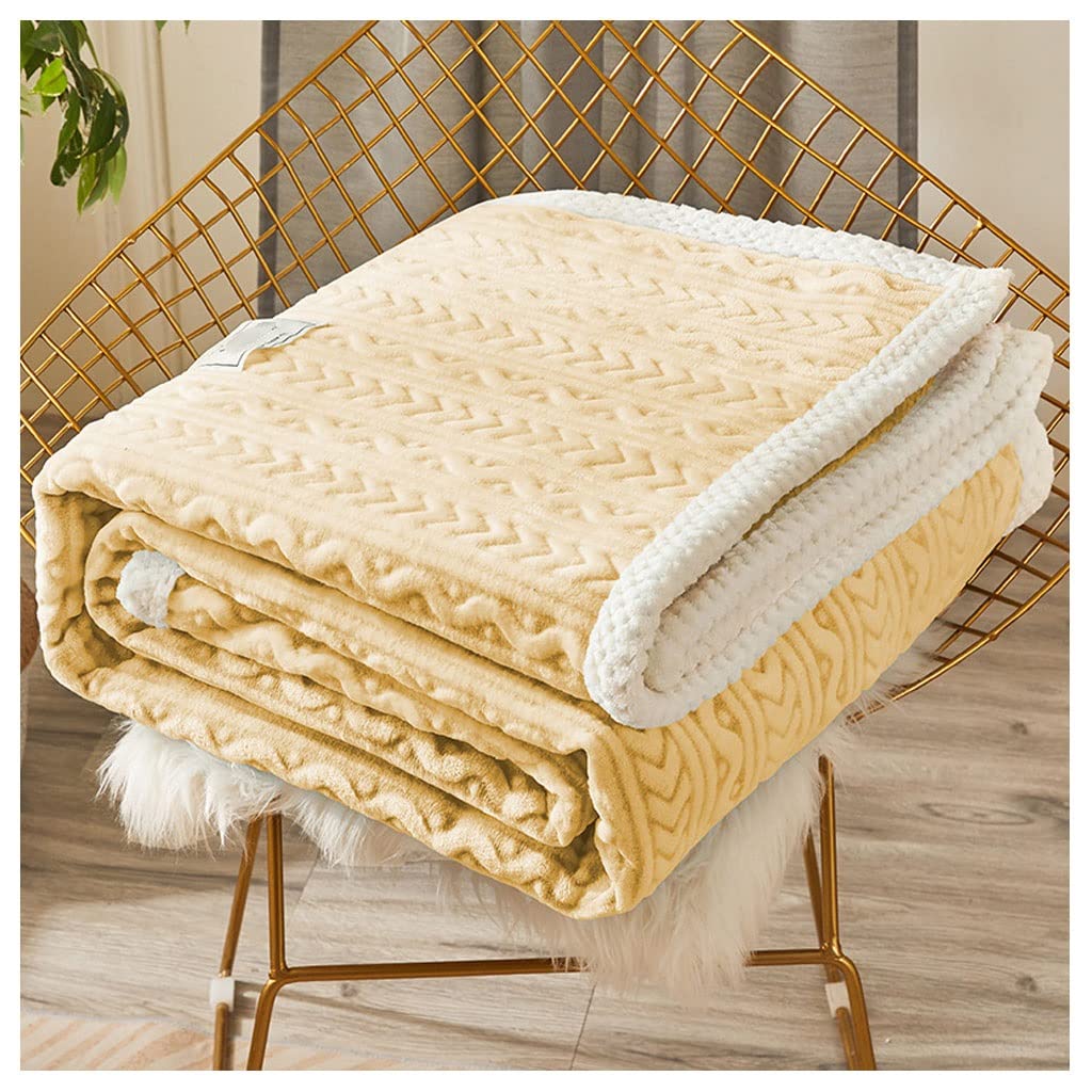 Luxury Thick Coral Velvet Throw Blanket - Super Soft & Warm Flannel Fleece Blanket for Couch, Sofa, Bed - Machine Washable, 100x150cm (39x59 Inches) - Perfect for Living Room, Bedroom & Winter Snuggling
