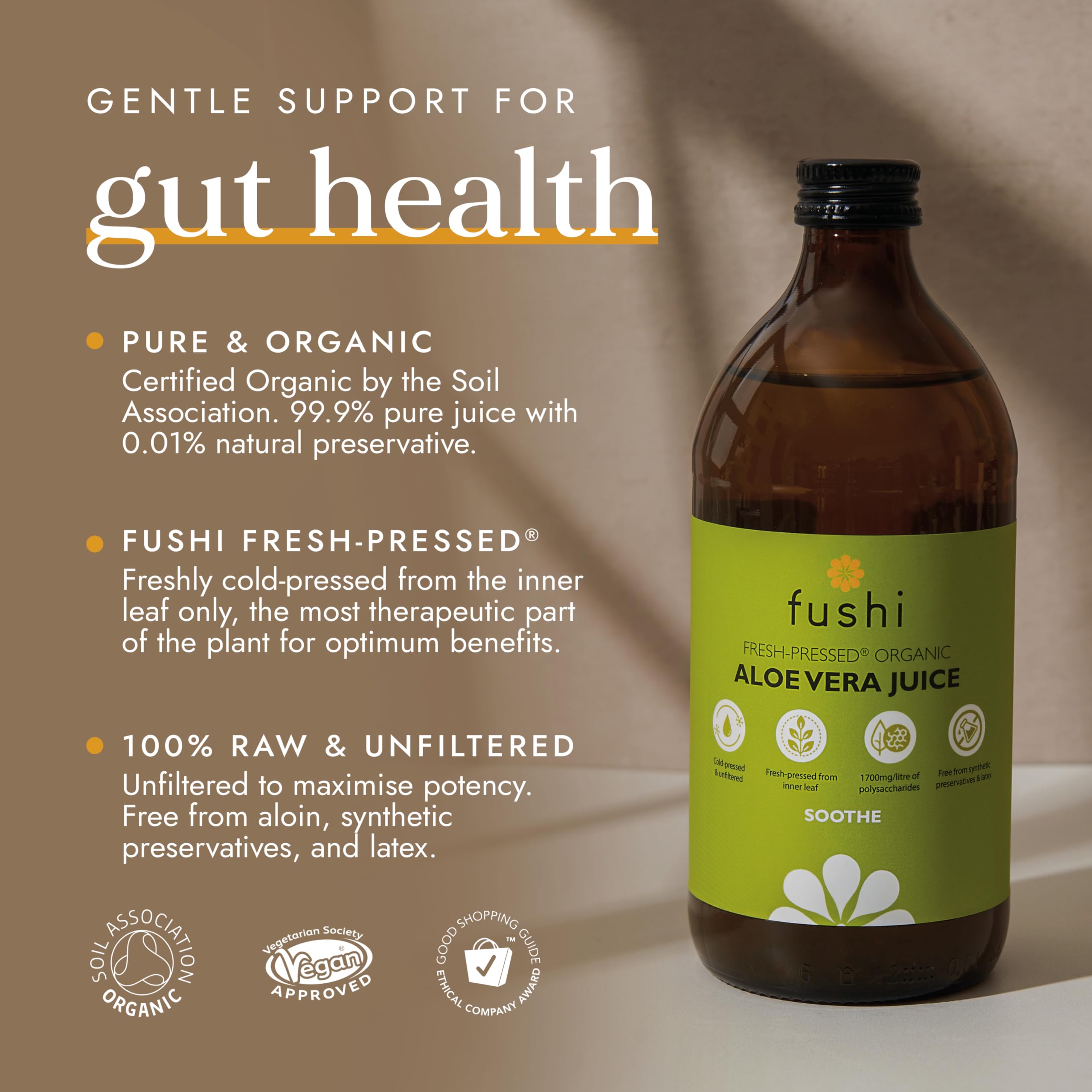 Organic Cold-Pressed Aloe Vera Juice 1000ml - Vegan Certified, UK Made | Hydrating Skin Care & Digestive Health Drink for Daily Wellness Routine