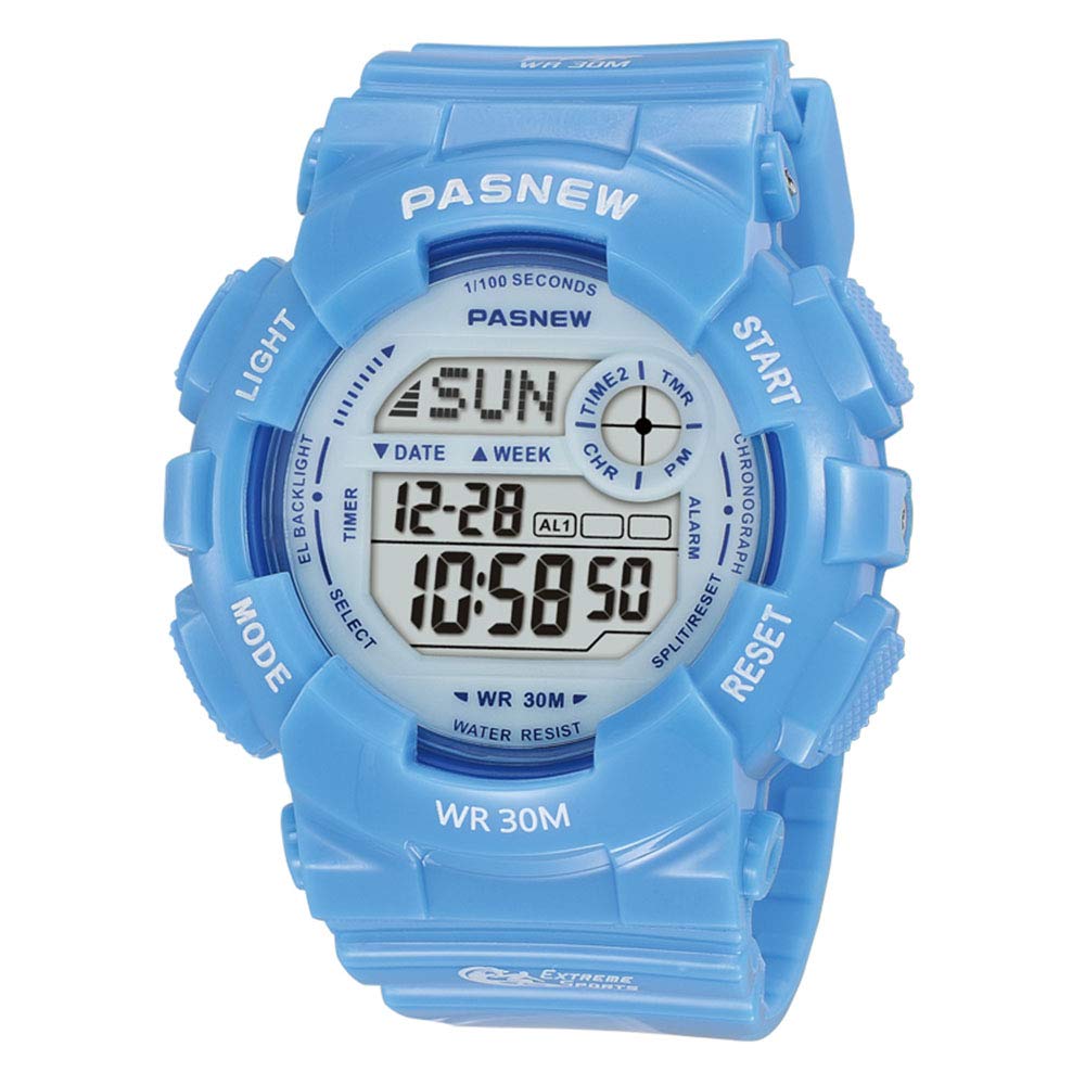 PASNEW Kids Waterproof Sports Watch - Digital Analog Multifunction Watch for Boys & Girls, Teens - Durable White Wristwatch for School, Swimming & Outdoor Activities