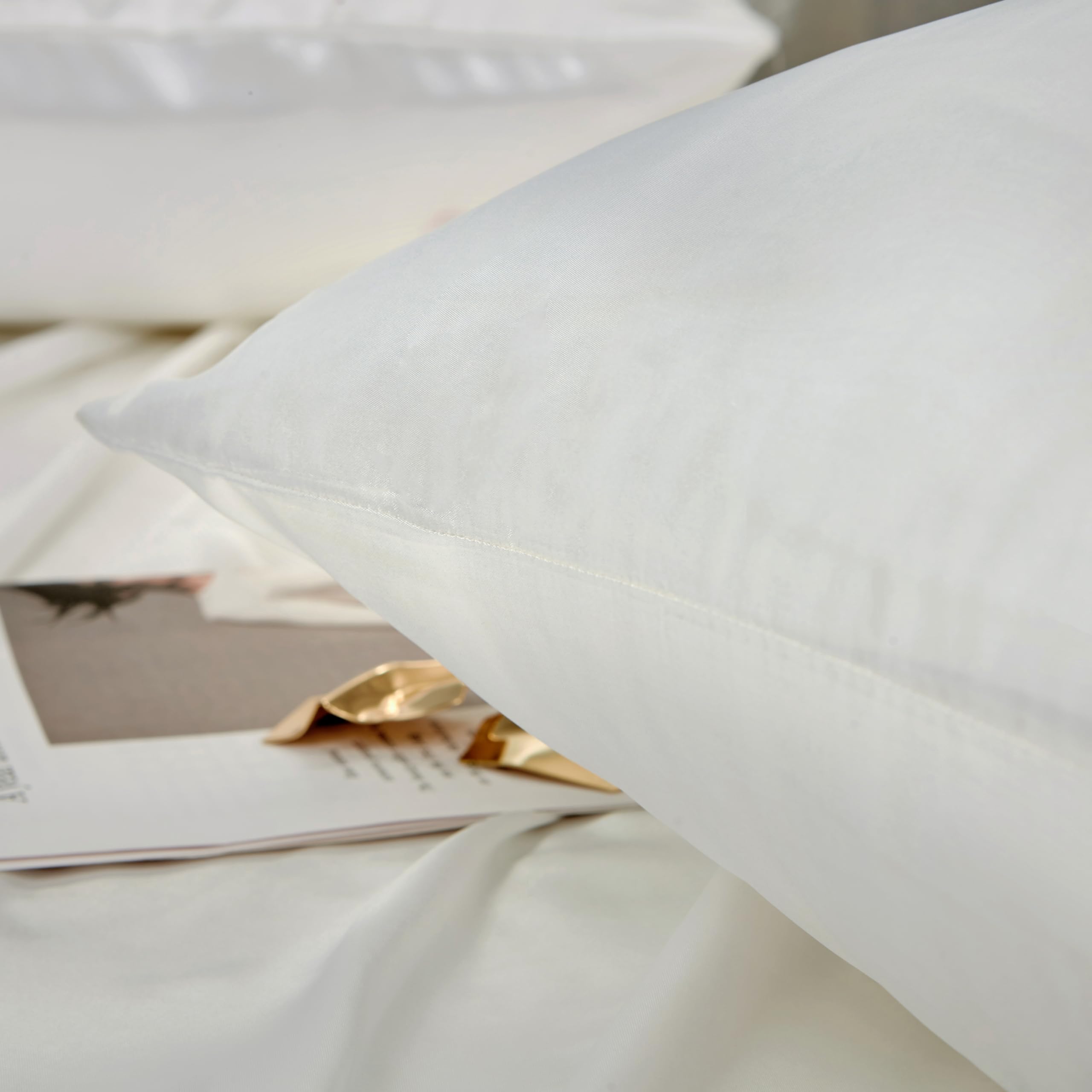 2 Pack Mini Pillow Cases 14x20 Inches - Breathable Silky Soft Satin Pillow Covers for Toddlers - Envelope Closure White Travel Size Pillowcases - Perfect for Nursery, Daycare & Travel Accessories