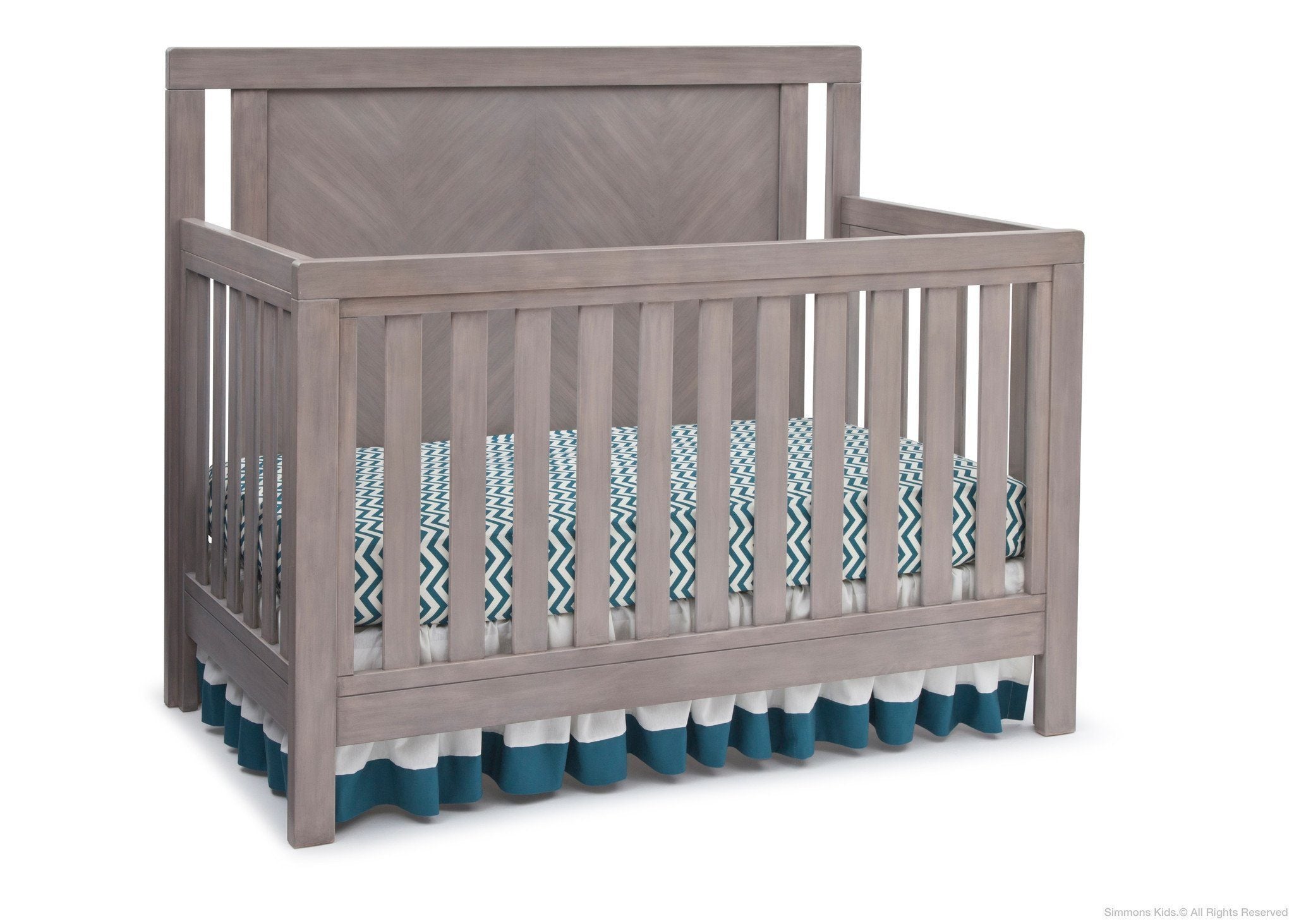 Chevron Crib 'N' More - Stylish Baby Crib with Storage for Nursery, Perfect for Newborns & Toddlers - Ideal for Small Spaces & Modern Nurseries