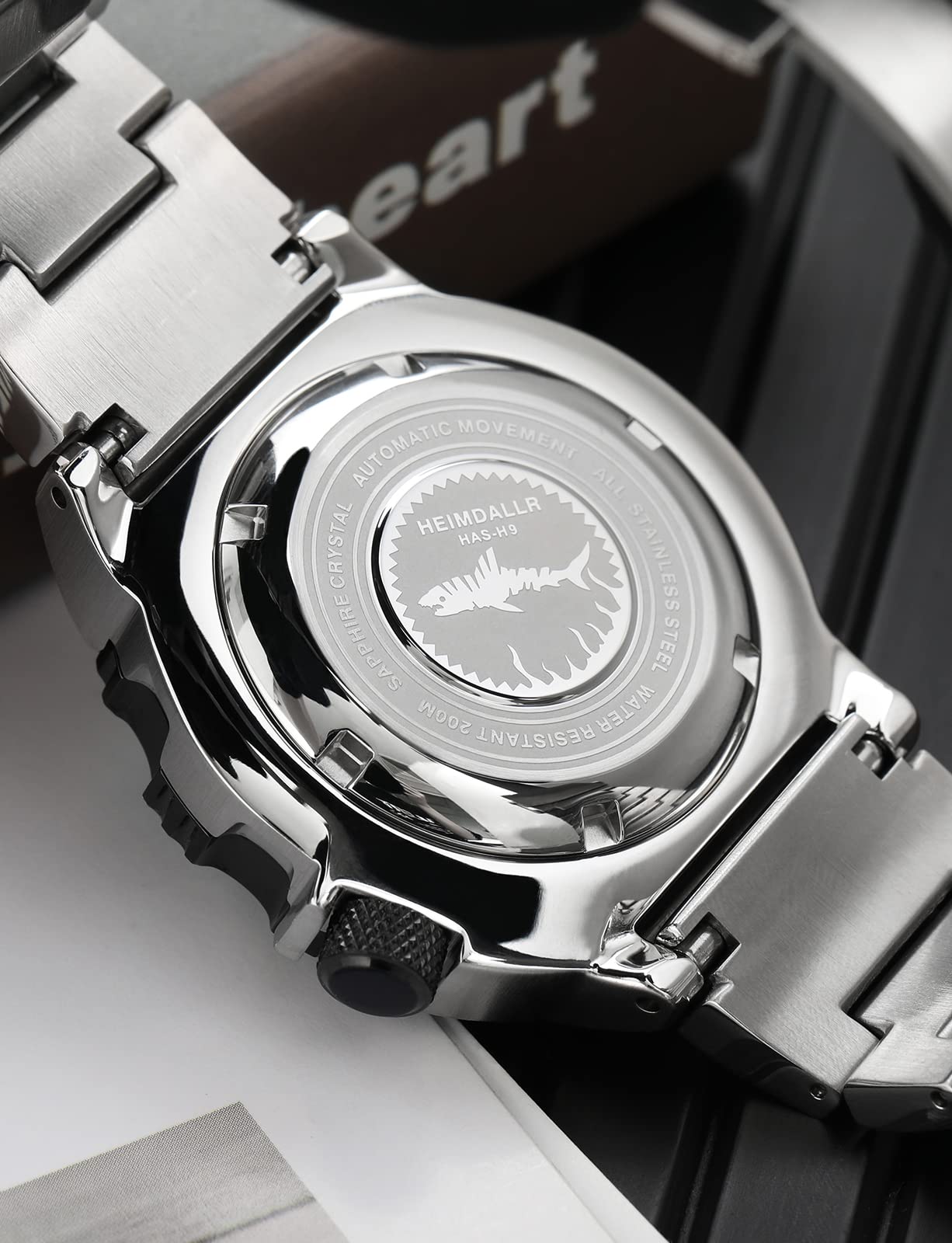 Heimdallr Men's NH36A Automatic Diving Watch - 200M Water Resistant, Sapphire Crystal, Luminous Dial, 316L Stainless Steel Bracelet (V2) - Perfect for Scuba Diving, Swimming & Outdoor Adventures
