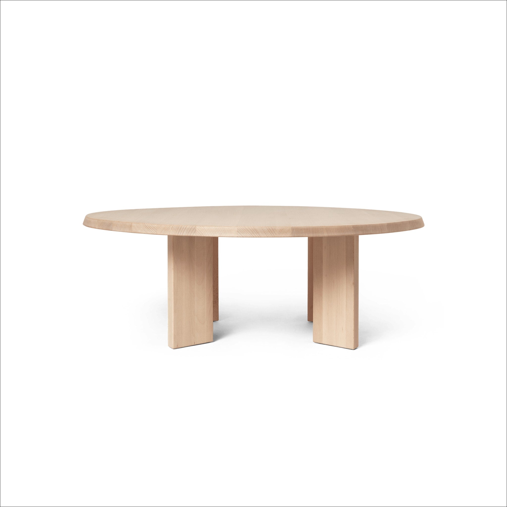 FERM LIVING Tarn Coffee Table - White Oiled Beech Wood Modern Scandinavian Design for Living Room, Lounge & Office Decor