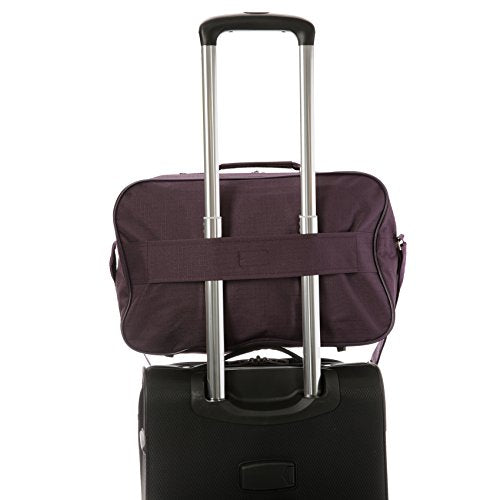 16 Inch Carry On Duffle Bag for Travel - Lightweight 19L Flight Approved Hand Luggage, Perfect as 2nd Bag or Underseat Personal Item (Plum) - Ideal for Weekend Trips, Gym & Business Travel