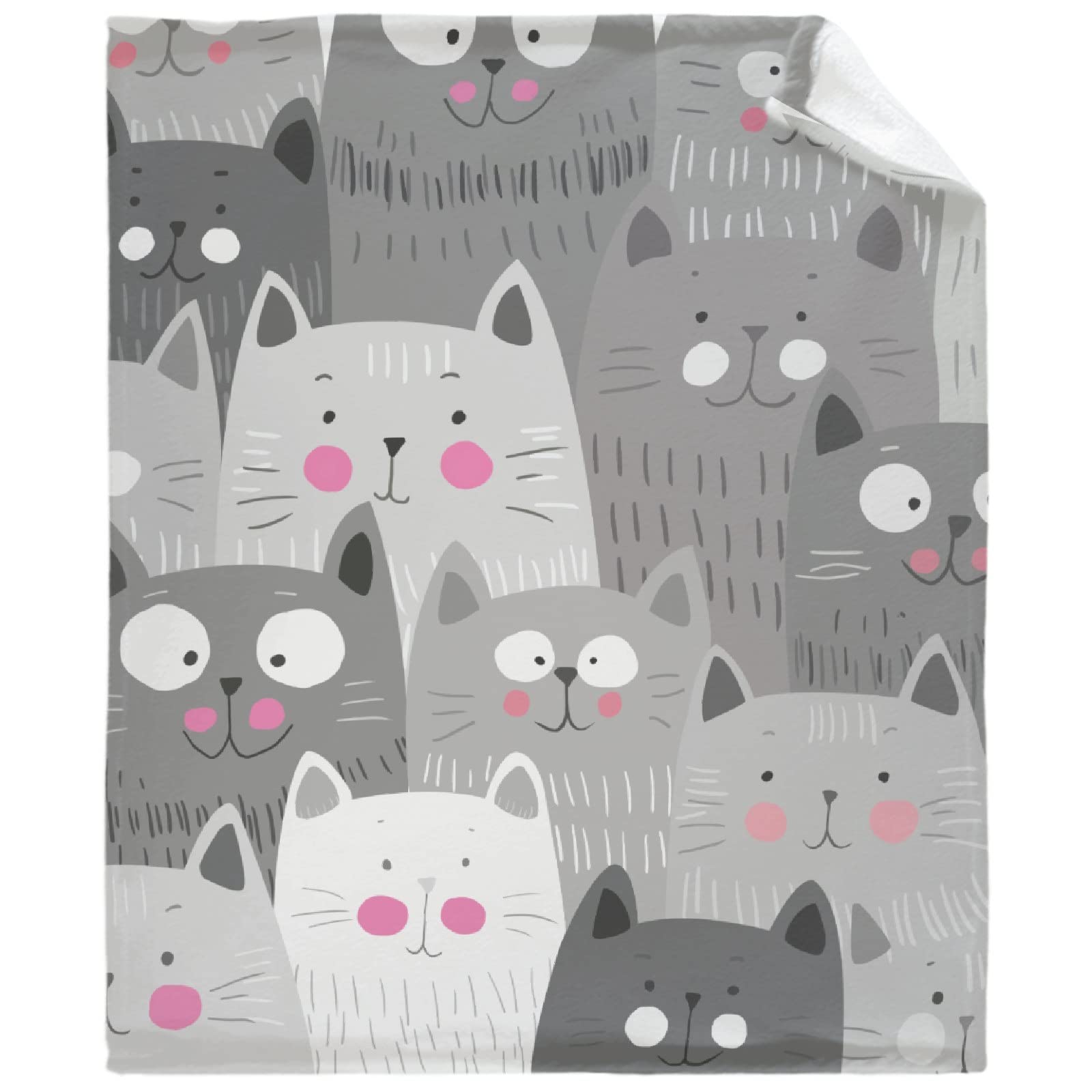 Darani Cute Cats Blanket - Lightweight, Super Soft & Cozy Flannel Throw Blanket (40x30 Inches) - Perfect for Pet Beds, Sofa, Travel & Home Decor - Warm & Comfortable for Cats & Small Pets