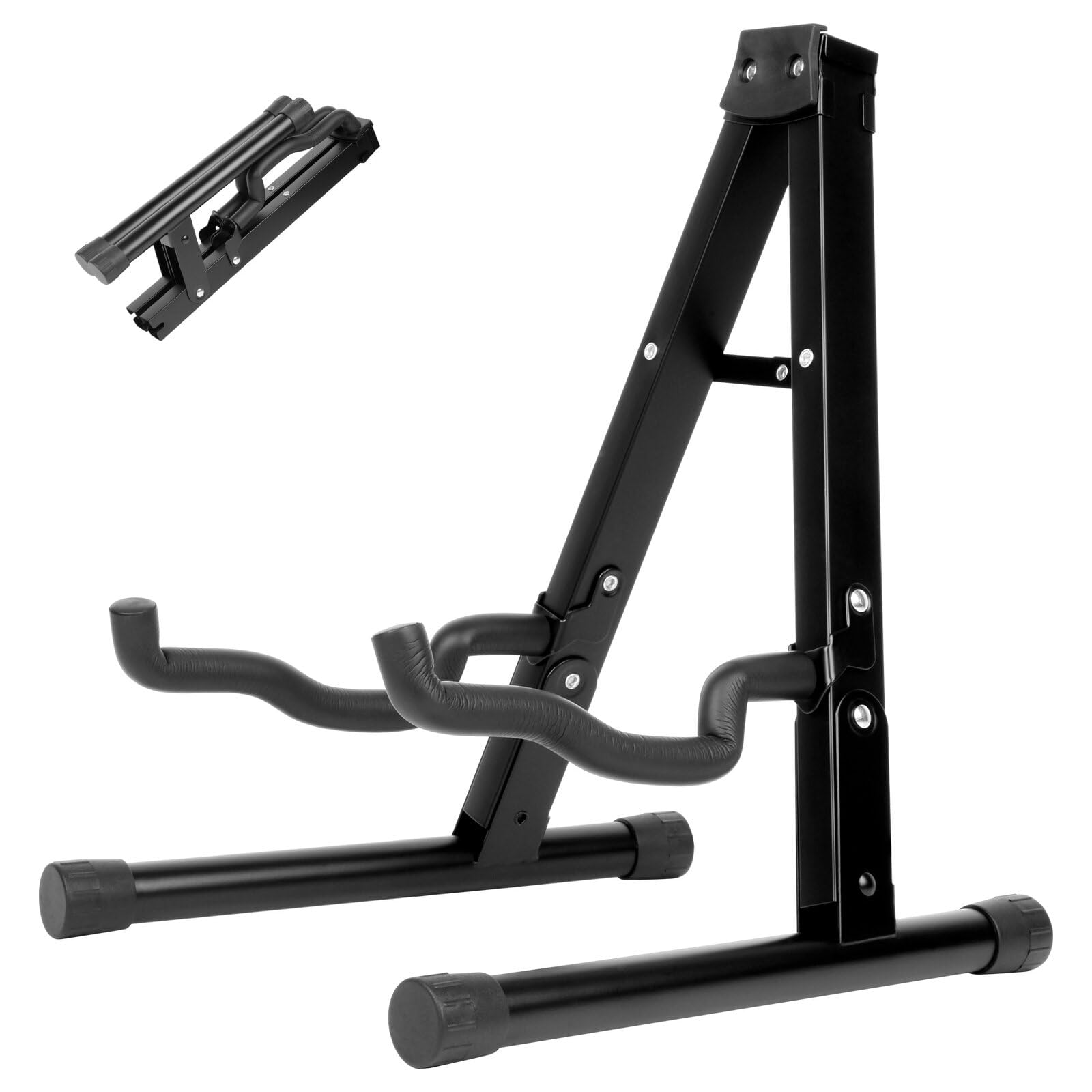Foldable Guitar Stand - Non-Slip Rubber & Foam Arm for Acoustic, Electric, Bass, Ukulele, Banjo - Perfect for Home, Studio & Stage Use