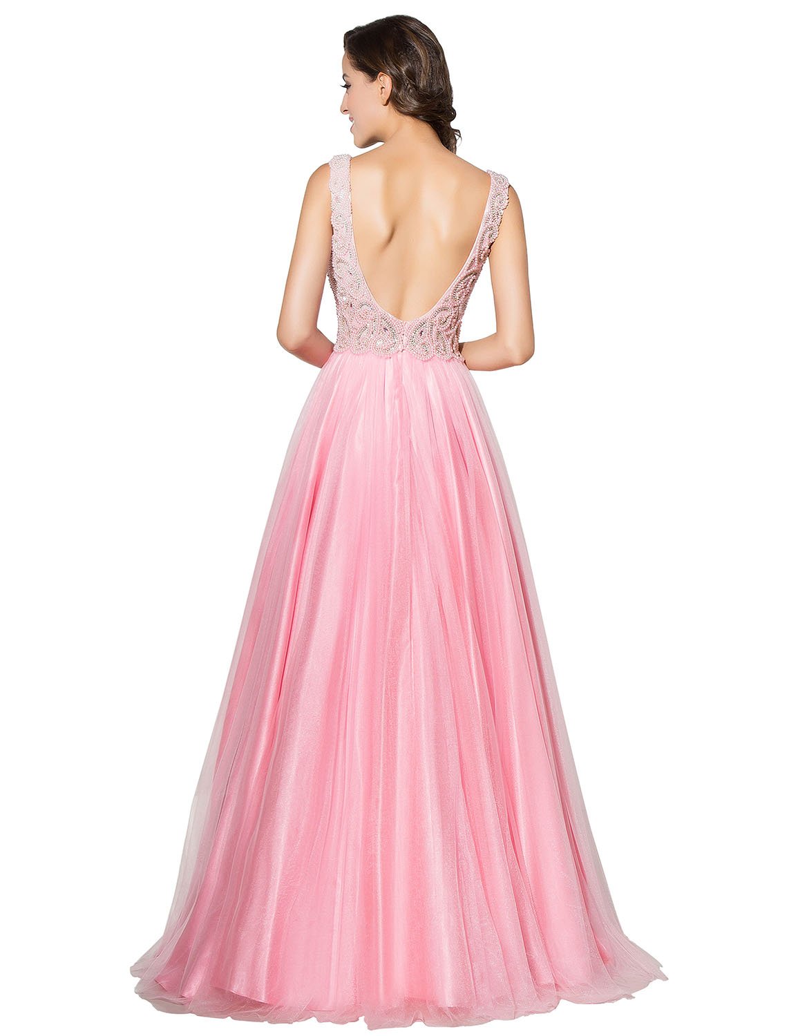 Sarahbridal Women's Long Beaded Pearl Prom Evening Dresses 2022 - Elegant Wedding Party Ball Gowns for Homecoming, Quinceañera & Formal Events