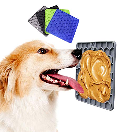 Slow Feeder Mat for Dogs & Cats - Honeycomb Design Pet Feeding Mat | Reduces Anxiety, Improves Dental Health & Prevents Bloat | Vet Recommended Treat Dispenser Toy for Relaxation & Mental Stimulation | Perfect for Mealtime, Training & Boredom Relief (Green)