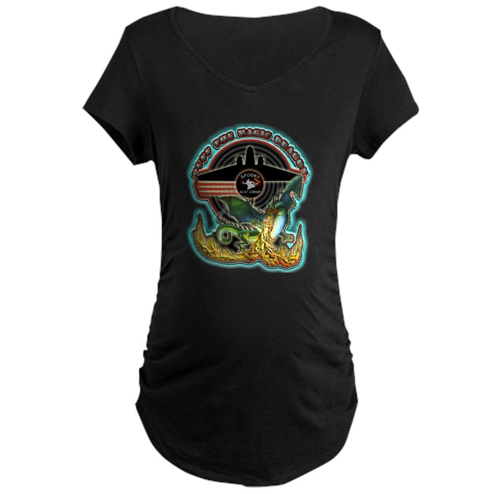 USAF AC-47 Spooky Maternity Dark T-Shirt - Comfortable Cotton Pregnancy Tee for Military Moms | Perfect for Casual Wear, Baby Showers & Military Apparel Collections