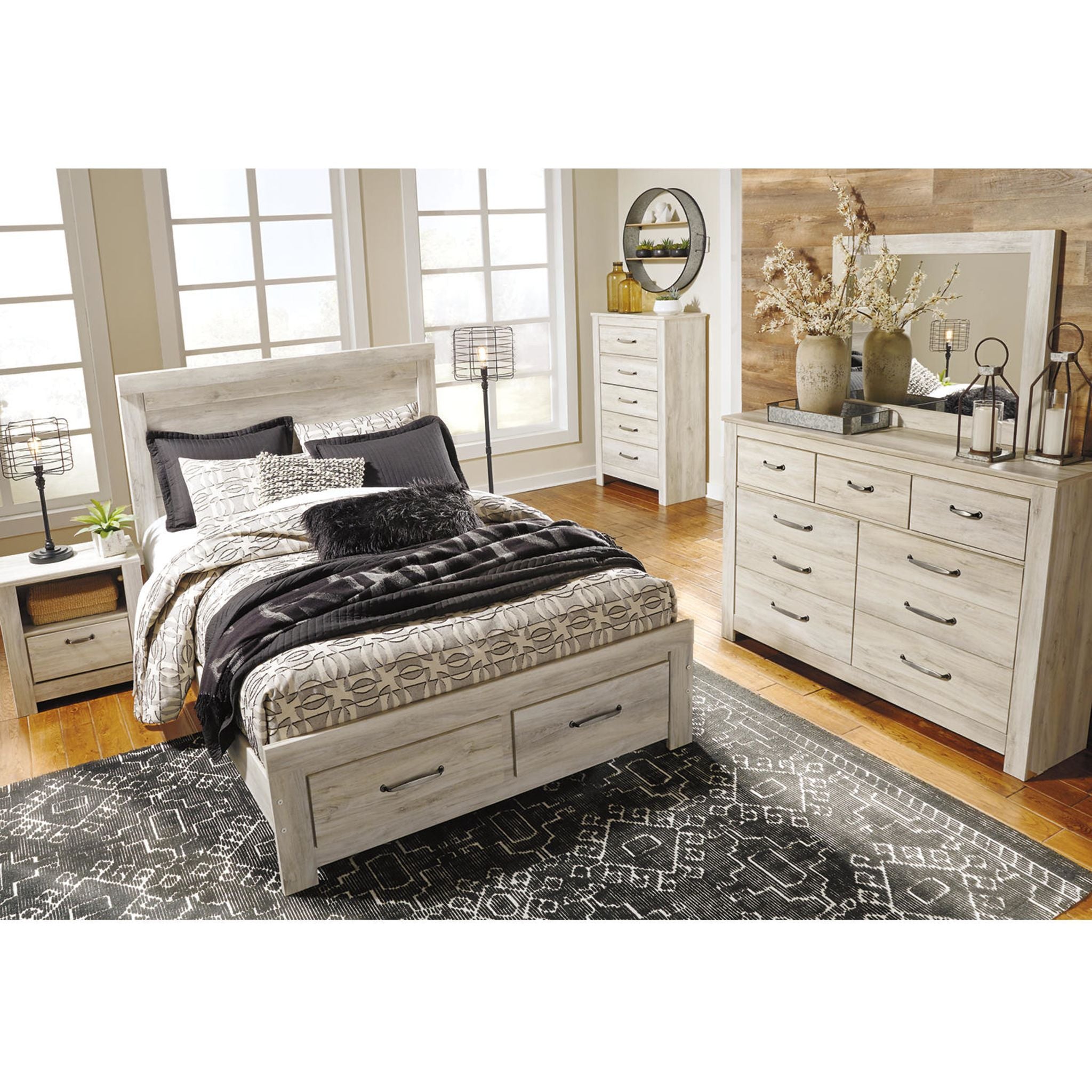Bellaby Dresser Whitewash - Modern Wooden Dresser with 6 Drawers for Bedroom Storage | Perfect for Organizing Clothes, Accessories & Home Decor