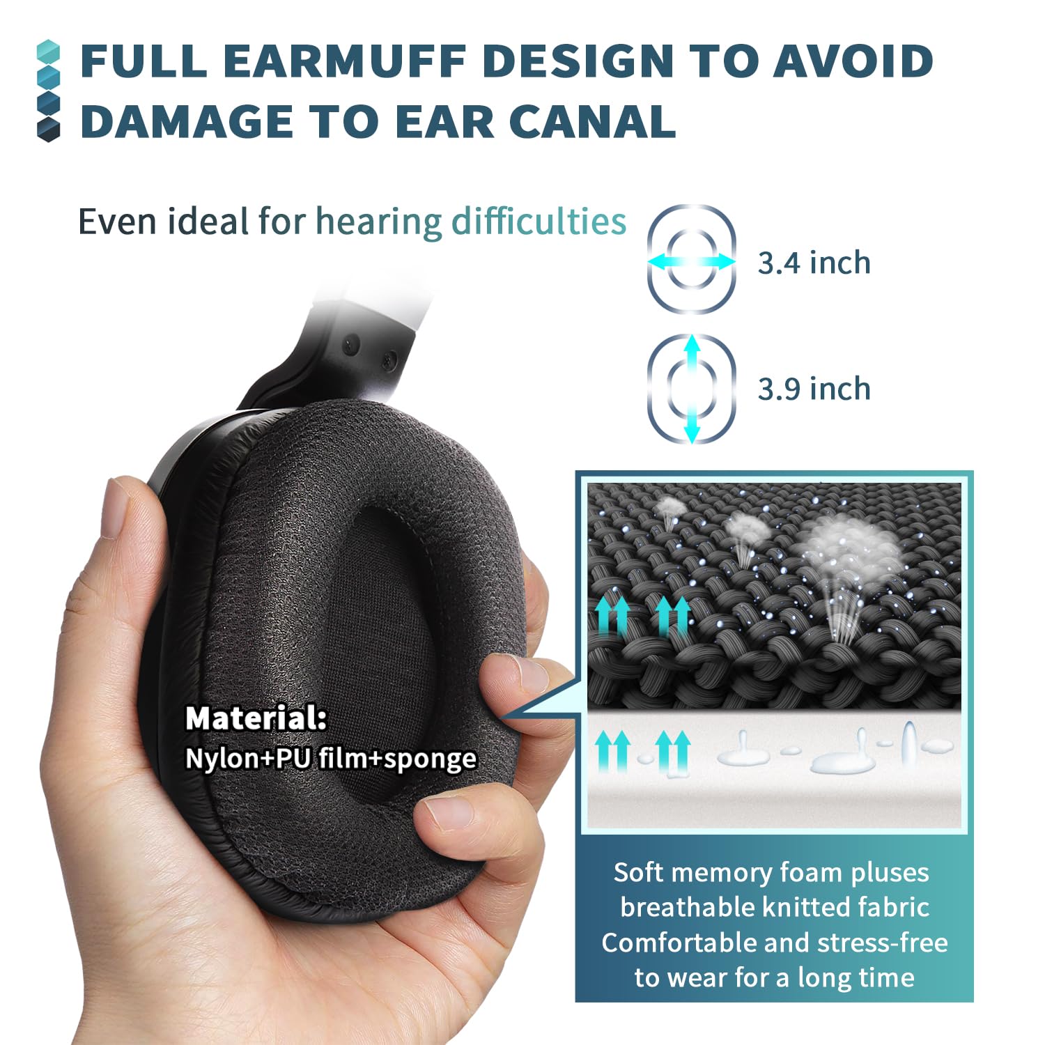 2.4GHz Wireless TV Headphones with 100ft Range - Over-Ear Stereo Headphones for Seniors & TV Watching - Rechargeable with Charging Dock (Black) - Perfect for Late Night Viewing Without Disturbing Others