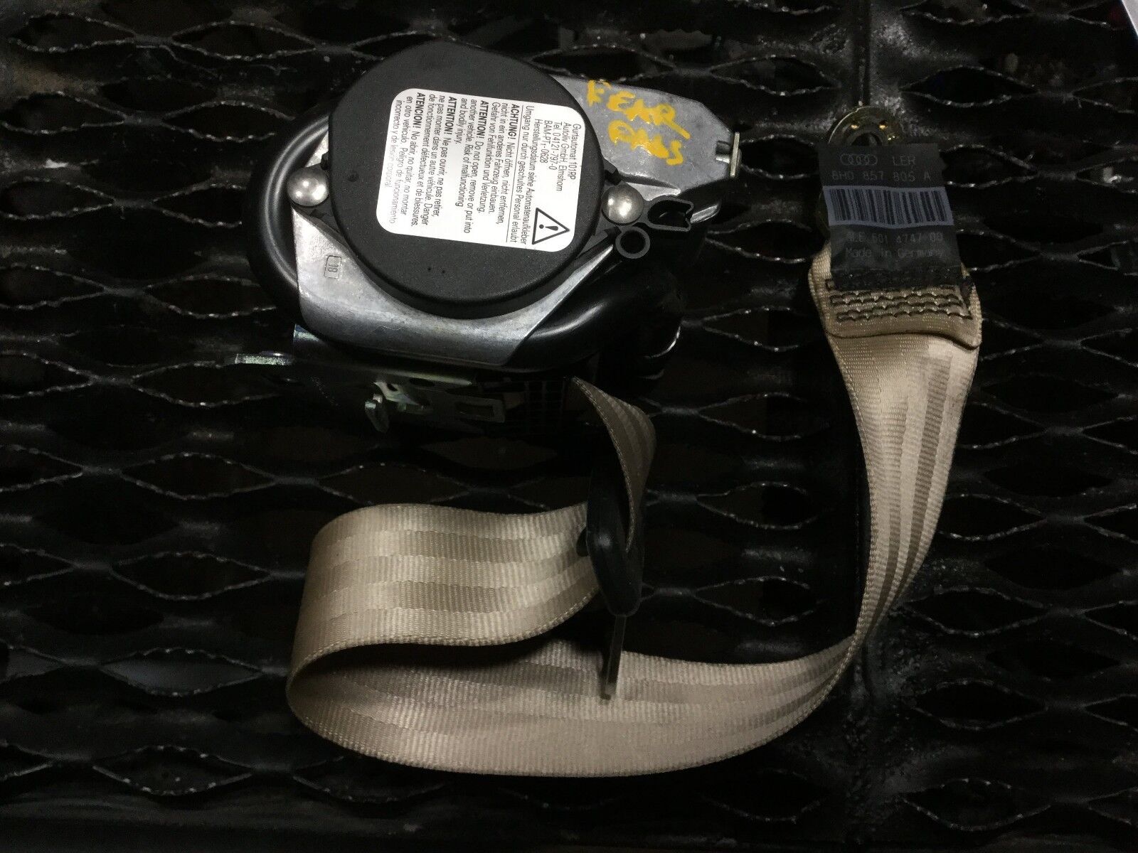 2003-2006 Audi A4 B6 Rear Right Seat Belt Retractor OEM Replacement Part - Perfect for Car Safety Repairs & Restoration Projects
