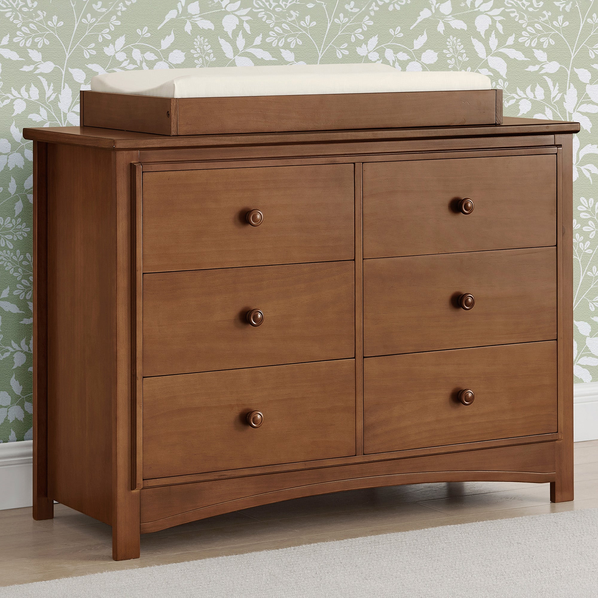 Perry 6 Drawer Dresser with Interlocking Drawers - Sturdy Wooden Bedroom Furniture for Closet Organization & Home Storage
