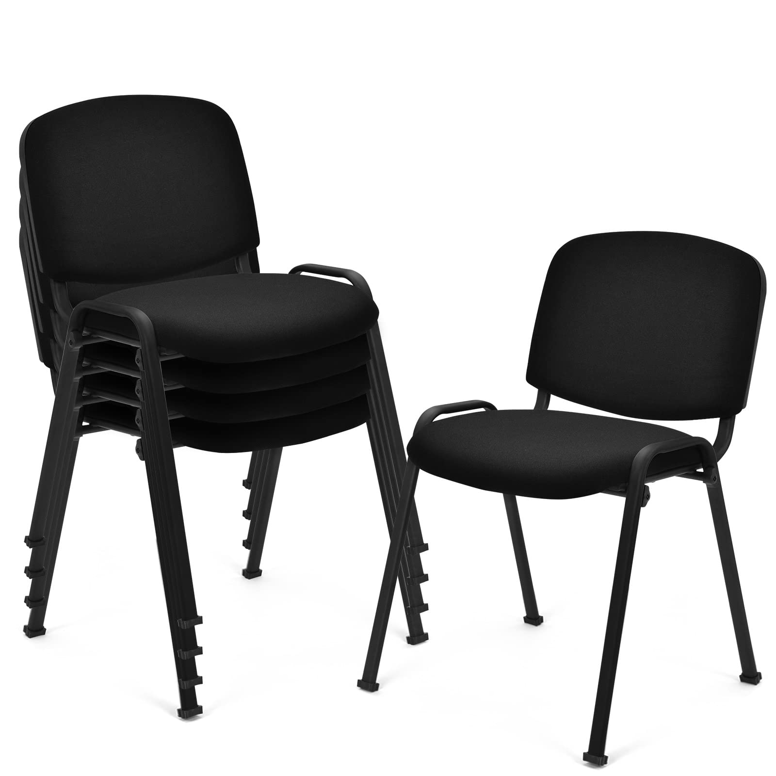 S AFSTAR 5-Pack Stackable Conference Chairs with Padded Seat Cushion - Ergonomic Office Guest Chairs for Reception, Waiting Room, Meeting Room, Office Lobby & Church - Perfect for Business Meetings, Events & Worship Spaces