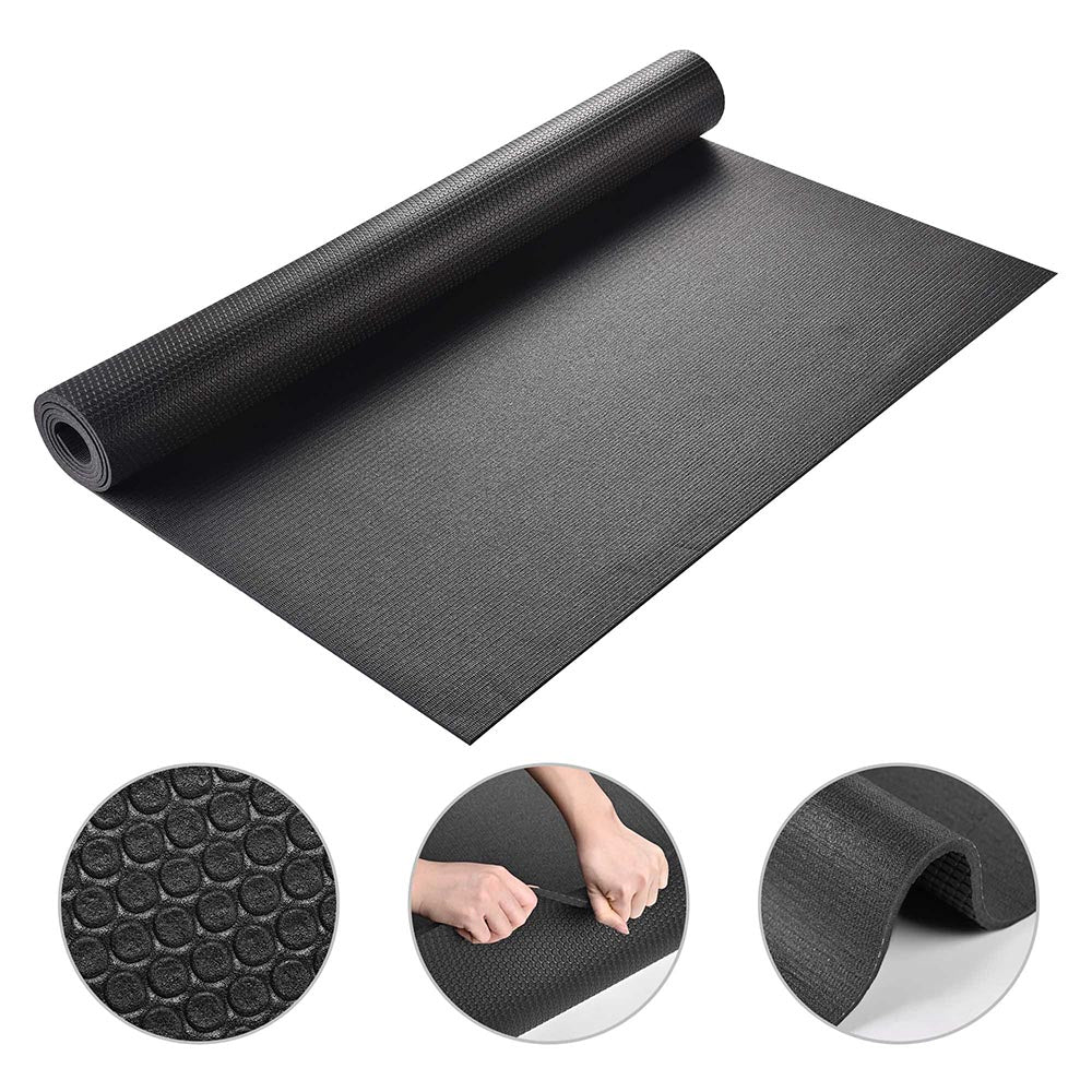 Premium Non-Slip Medium Yoga Mat - 4mm Thick, 6.5x3ft Black Exercise Mat for Home Gym, Pilates & Fitness - Ideal for Yoga, Workouts & Floor Exercises