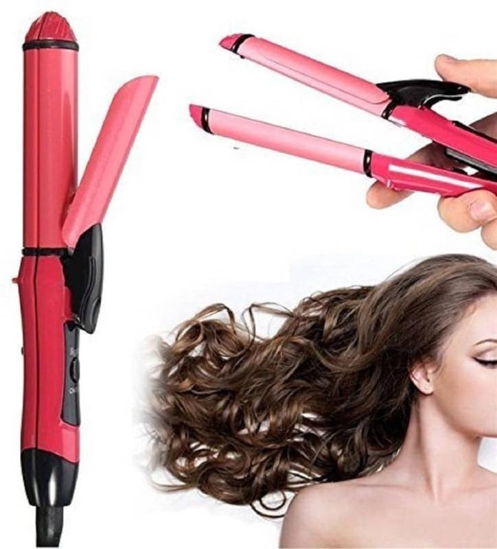 **POCKETFRIENDIES 2009 2-in-1 Hair Straightener & Curler with Ceramic Plates – Professional Styling Tool for Women & Men – Perfect for Travel, Home, and Salon Use**