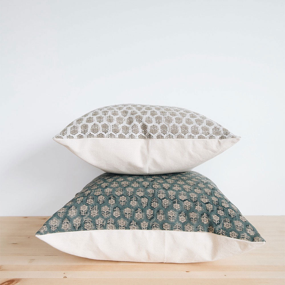Handmade Linen Block Printed Pillow Cover No. 0269 - Bohemian Home Decor for Living Room, Bedroom & Sofa