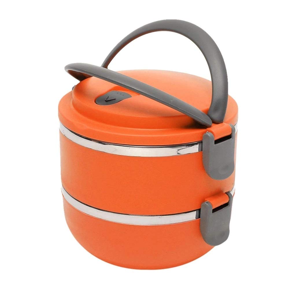 CUJUX 2 Layer Stainless Steel Thermal Insulated Lunch Box - Leakproof Bento Box for Picnic, Camping & Office - Double Wall Vacuum Insulation Keeps Food Hot/Cold for Hours (Color: C) - Perfect for Outdoor Adventures, School Lunches & Meal Prep