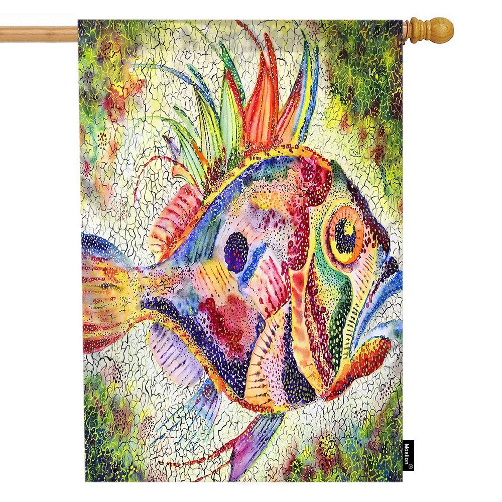 Nautical Marine Life Sea Theme Outdoor House Flag - 28x40 Inch Double-Sided Cotton Linen Summer Decorative Flag with Bright Ocean Creature Designs | Perfect for Beach Houses, Coastal Decor & Garden Patio Display