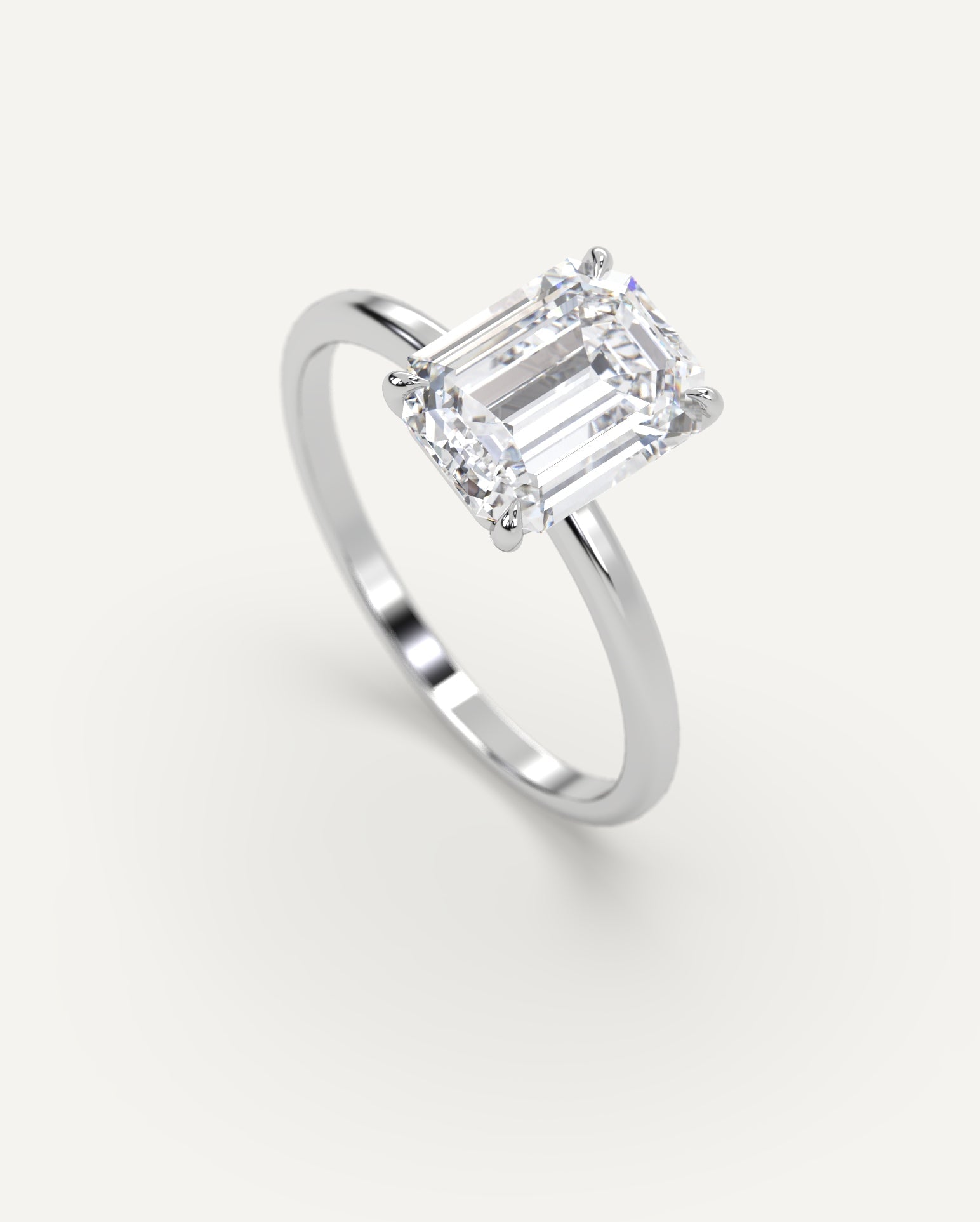 2 Carat Emerald Cut Diamond Ring - Elegant Solitaire Engagement Ring for Women - Perfect for Proposals, Anniversaries & Special Occasions