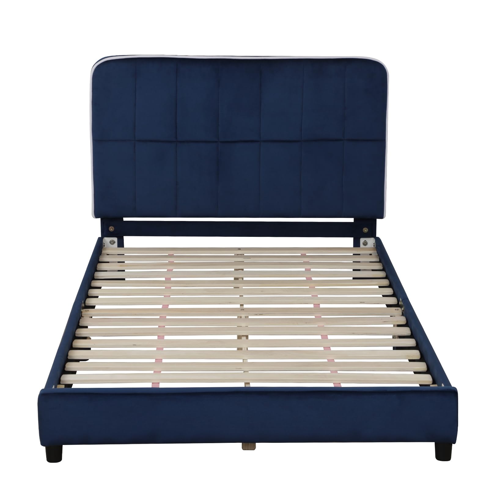 Adjustable Height Toddler Beds - Upholstered Twin Bed Frame for Kids & Girls, Fits Standard 75