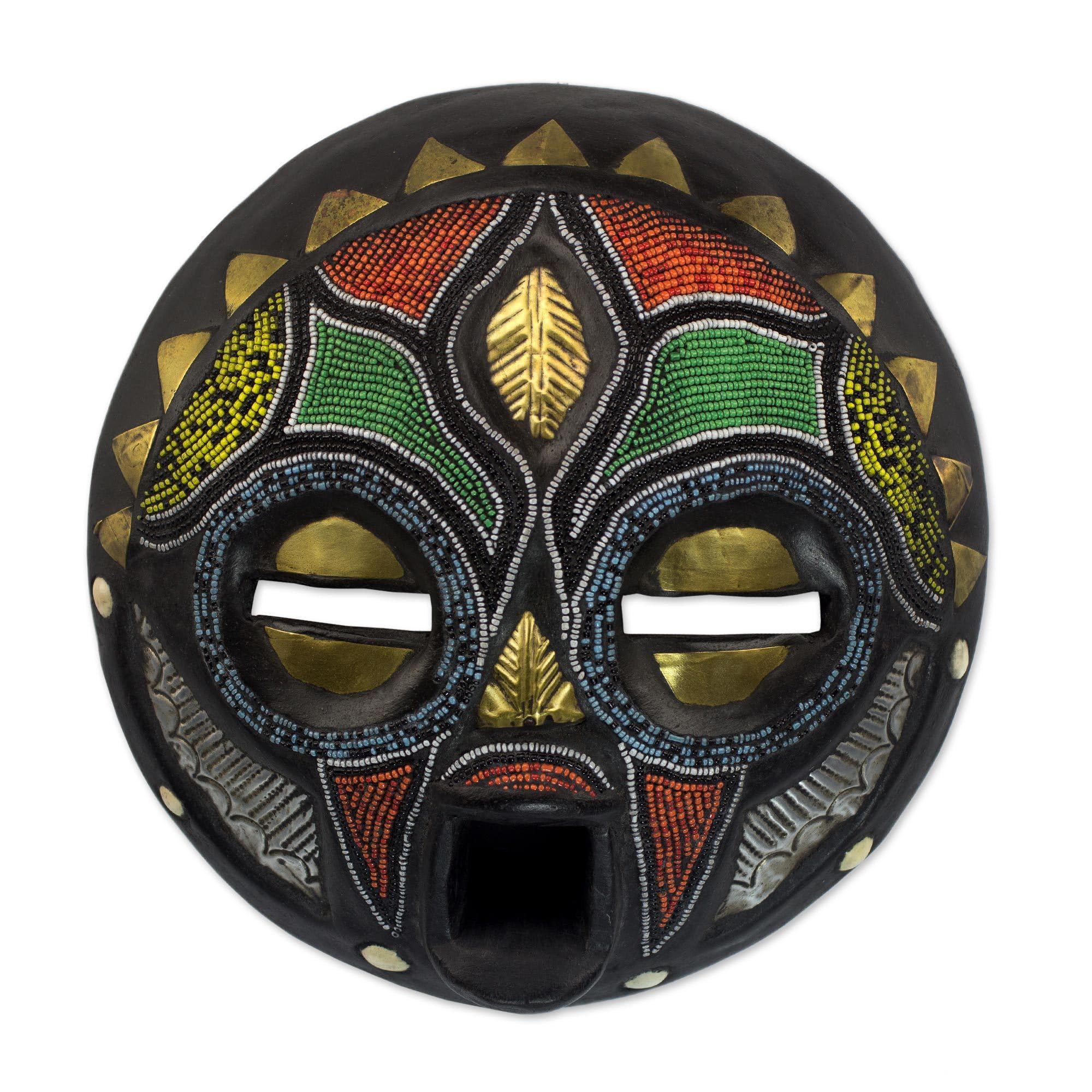 Handmade Decorative Wood Mask 'Girl Grows Up' - Colorful African Tribal Wall Art for Home Decor | Perfect for Living Room, Bedroom & Cultural Gift