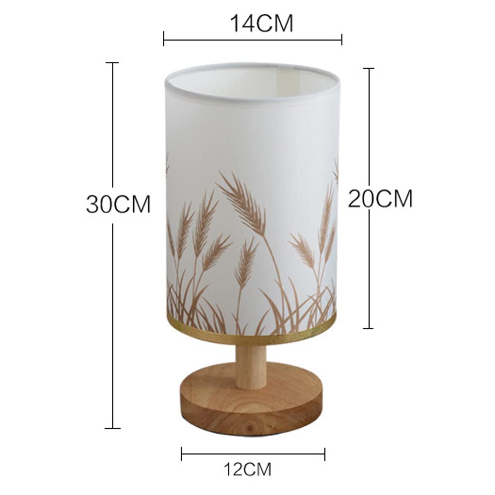 30cm High Table Lamp - Minimalist Japanese-Style Wooden Bedside Lamp for Small Bedroom, Living Room, Desk, Dining Table & Balcony | Decorative Lighting for Cozy Corners & Nighttime Reading