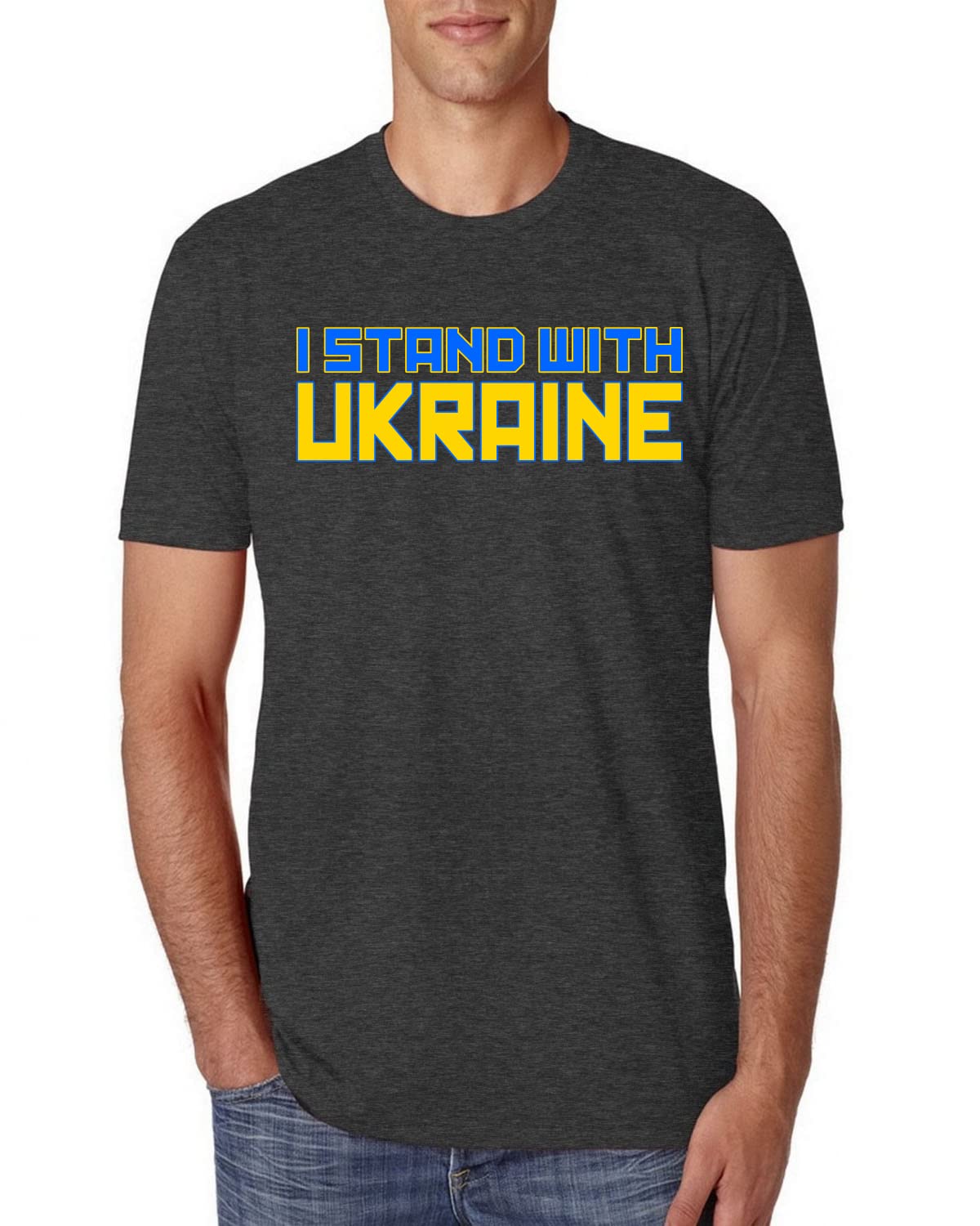 Stand with Ukraine Vintage Political Men's Premium Tri-Blend T-Shirt - Patriotic Unisex Tee for Protests, Rallies & Casual Wear