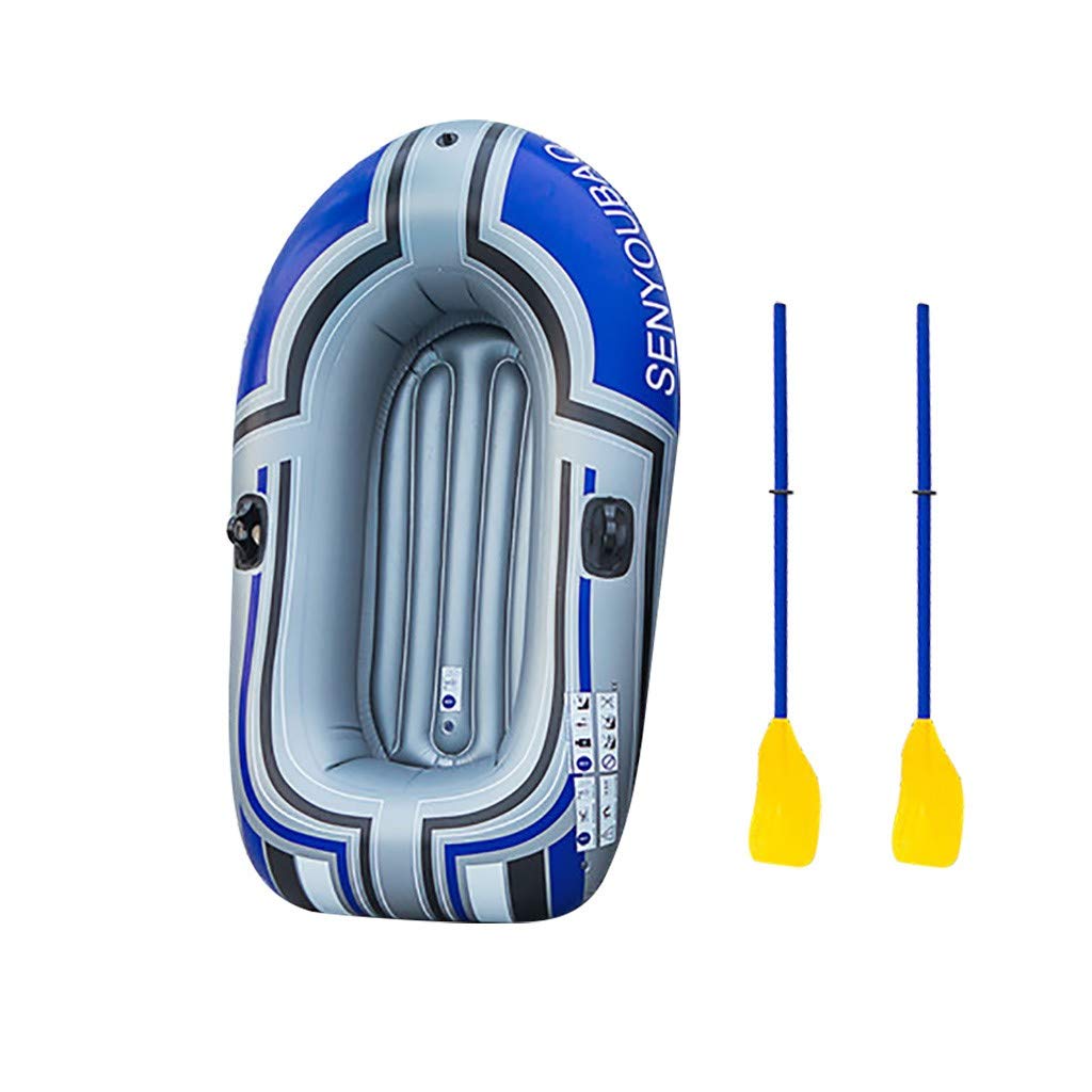 Inflatable Rowing Boat Canoe Kayak Dinghy with Paddle Oars - 150cm/180cm, 100cm/114cm Width, 150kg Capacity - Perfect for Fishing, Camping, and Water Sports Adventures