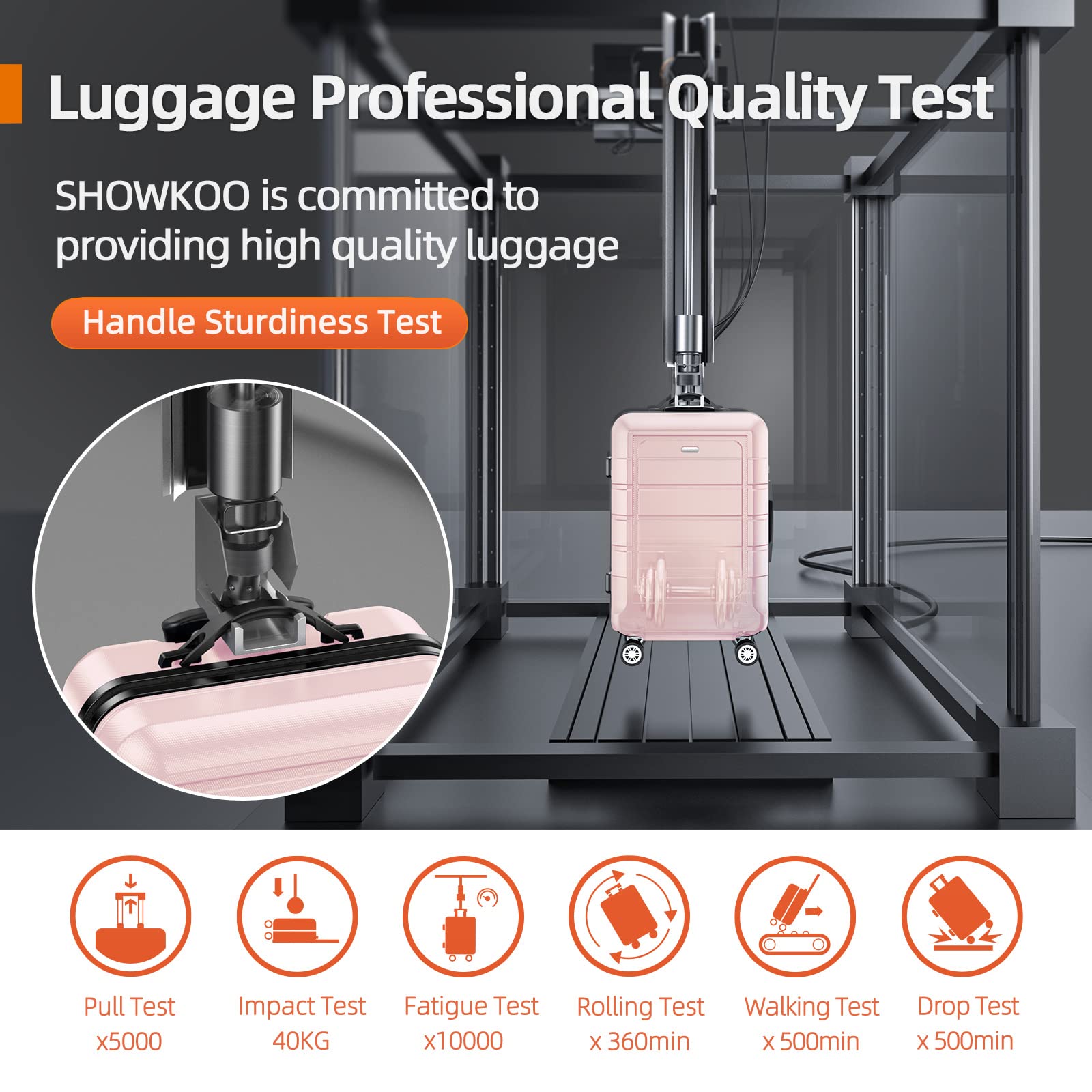 SHOWKOO Expandable Luggage Set - 3-Piece Durable PC+ABS Suitcase with Double Spinner Wheels & TSA Lock (Pink) - Perfect for Air Travel, Business Trips & Family Vacations