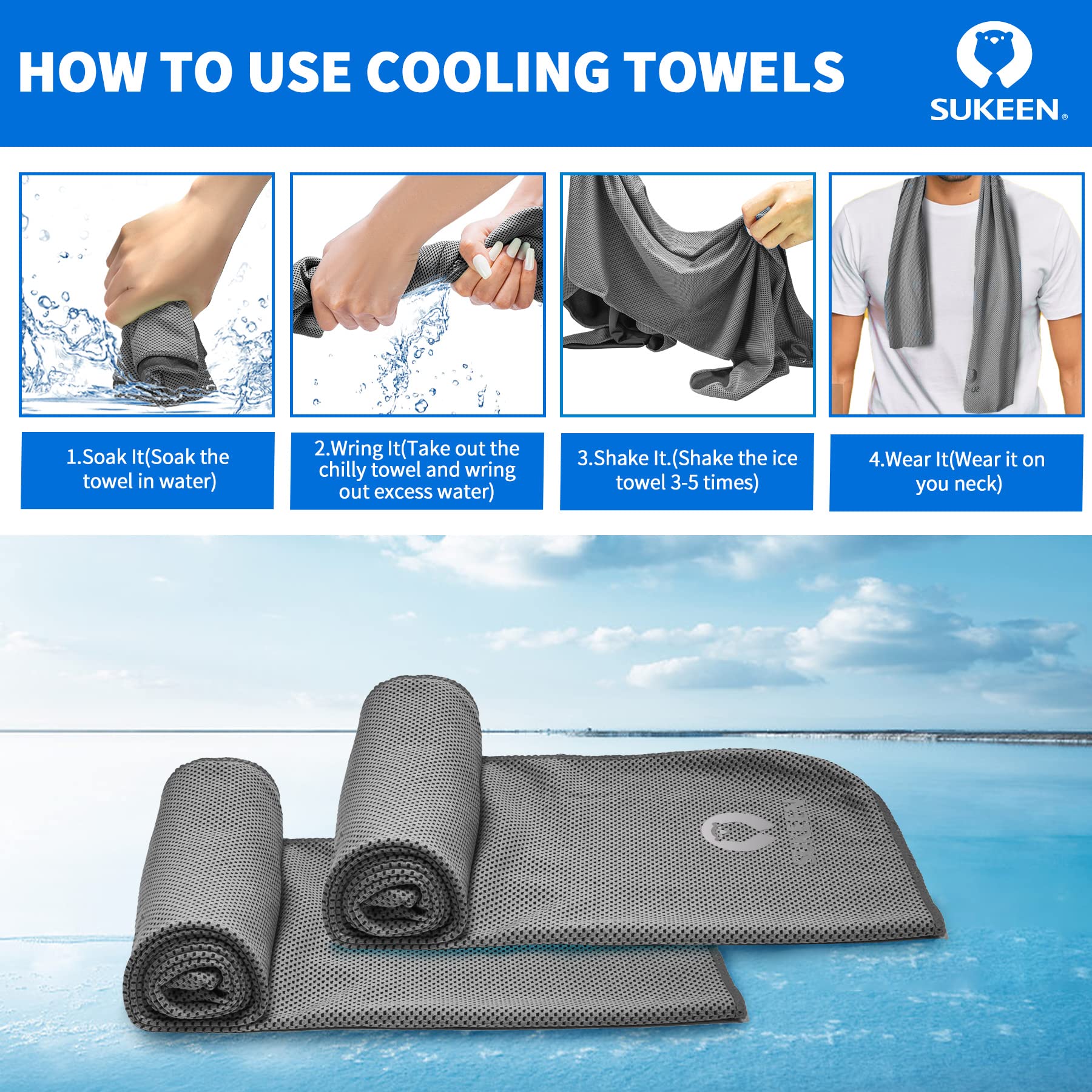 Sukeen 12-Pack Cooling Towels (40