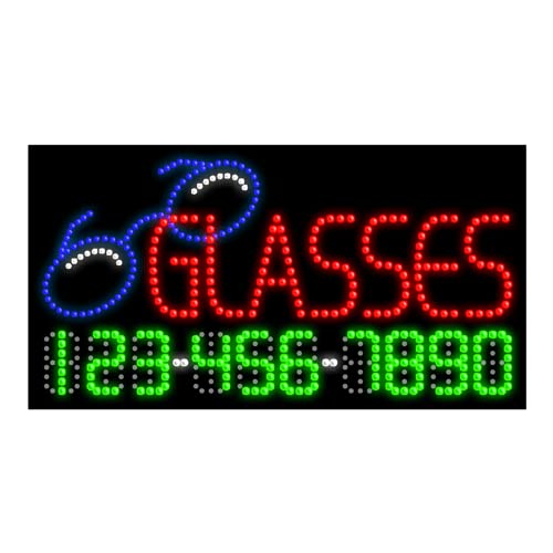LED Dot Glasses Sign #25068 - Perfect for Bars, Restaurants, and Nightclubs