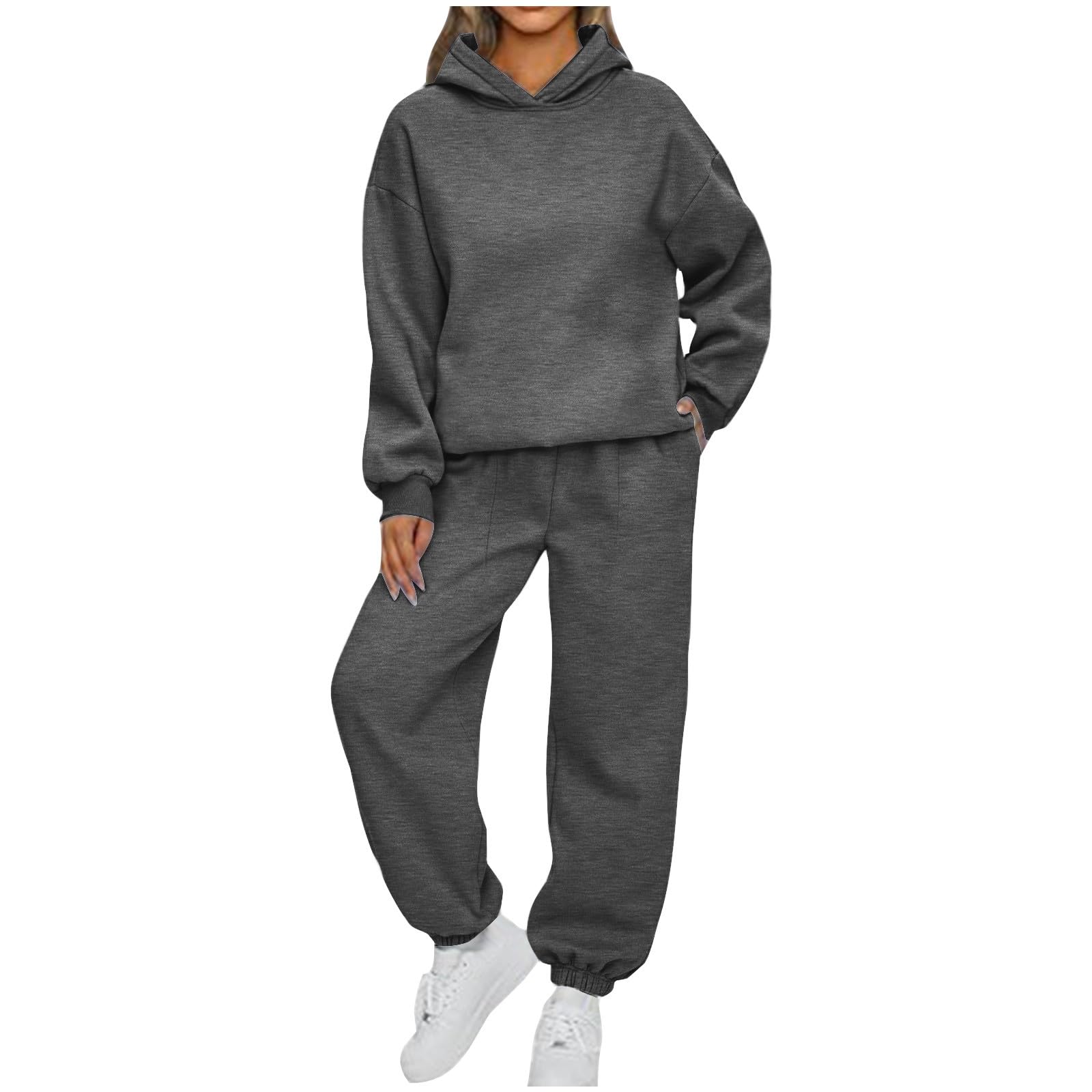 Women's 2-Piece Lounge Set - Oversized Hoodie & Baggy Sweatpants with Pockets | Comfy Casual Outfit for Home, Workout & Streetwear Fashion