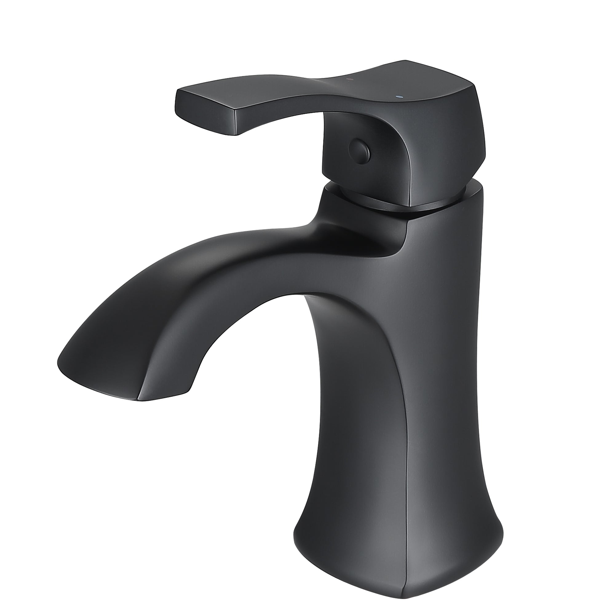 Ancona Morgan Matte Black Single Lever 1-Hole Bathroom Faucet - Modern Waterfall Spout for Vanity Sink, Powder Room & Guest Bathroom