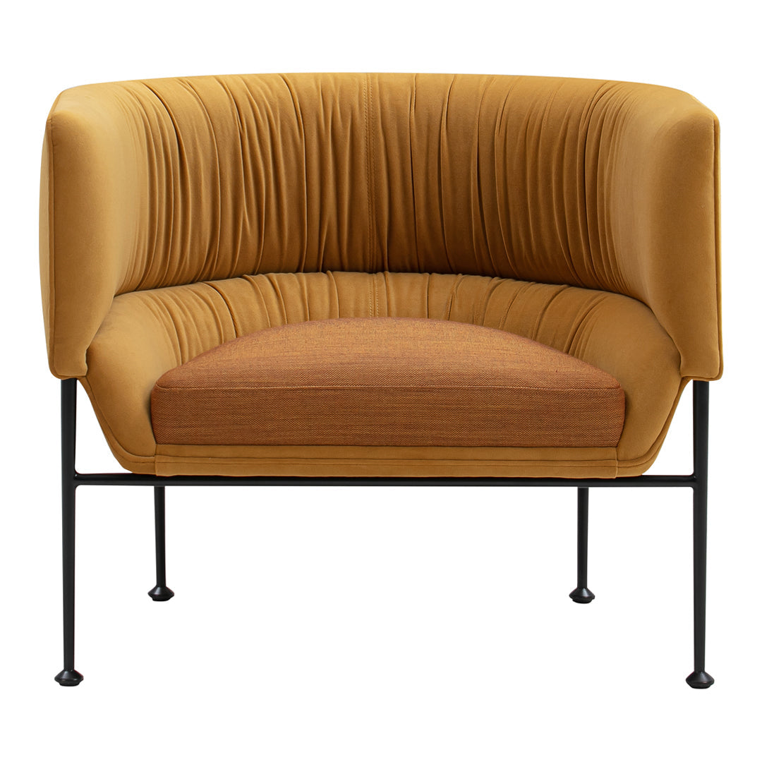 Modern Accent Collar Lounge Chair - Mid Century Style Upholstered Armchair for Living Room, Bedroom & Office - Comfortable Reading Chair with High Back Support