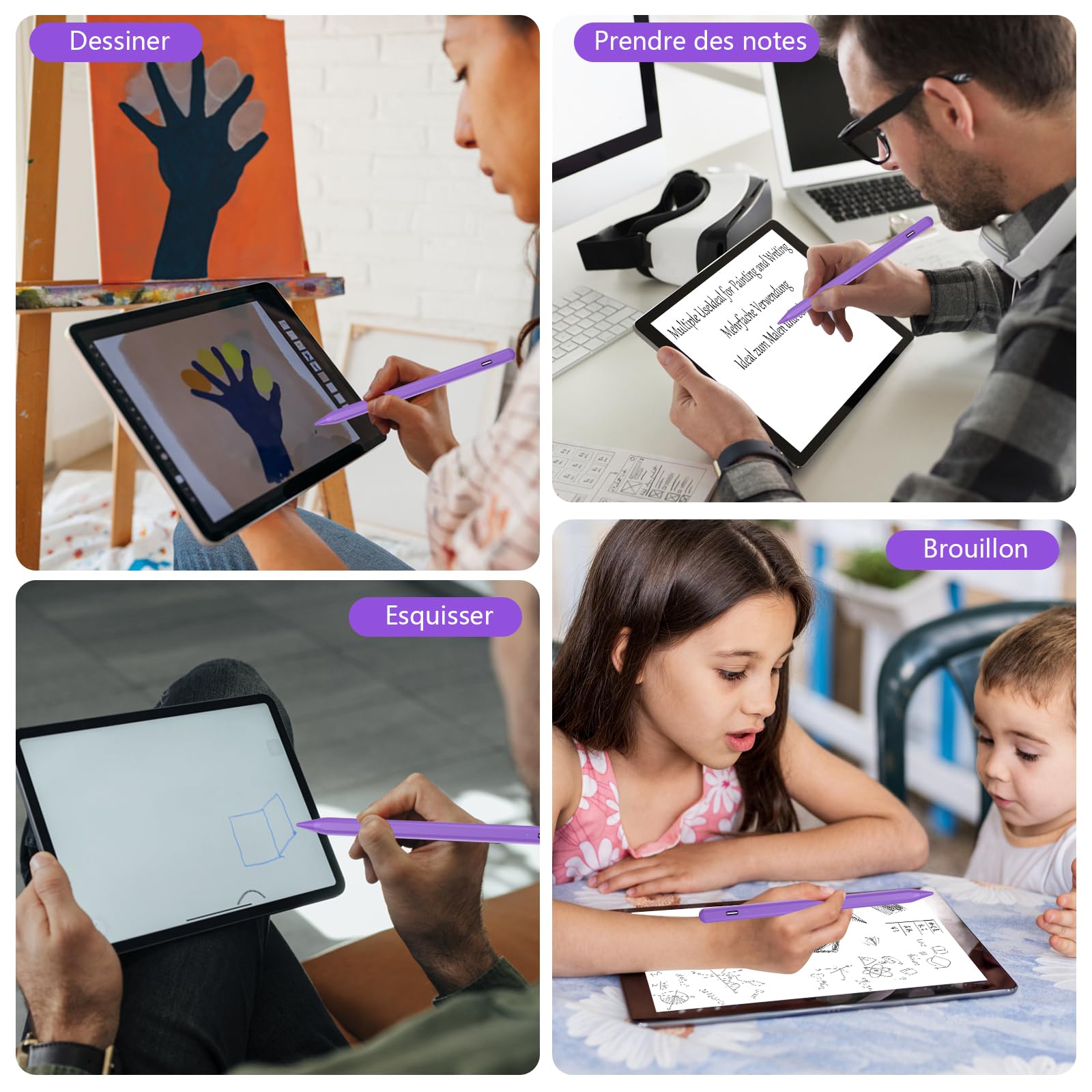 Apple Pencil Alternative for iPad 10th & 11th Gen (2018-2025 Models) - High Precision Stylus with Palm Rejection for iPad 6/7/8/9/10/11, Air 3/4/5/M2/M3, Mini 5/6 - Perfect for Drawing, Note-Taking & Professional Work