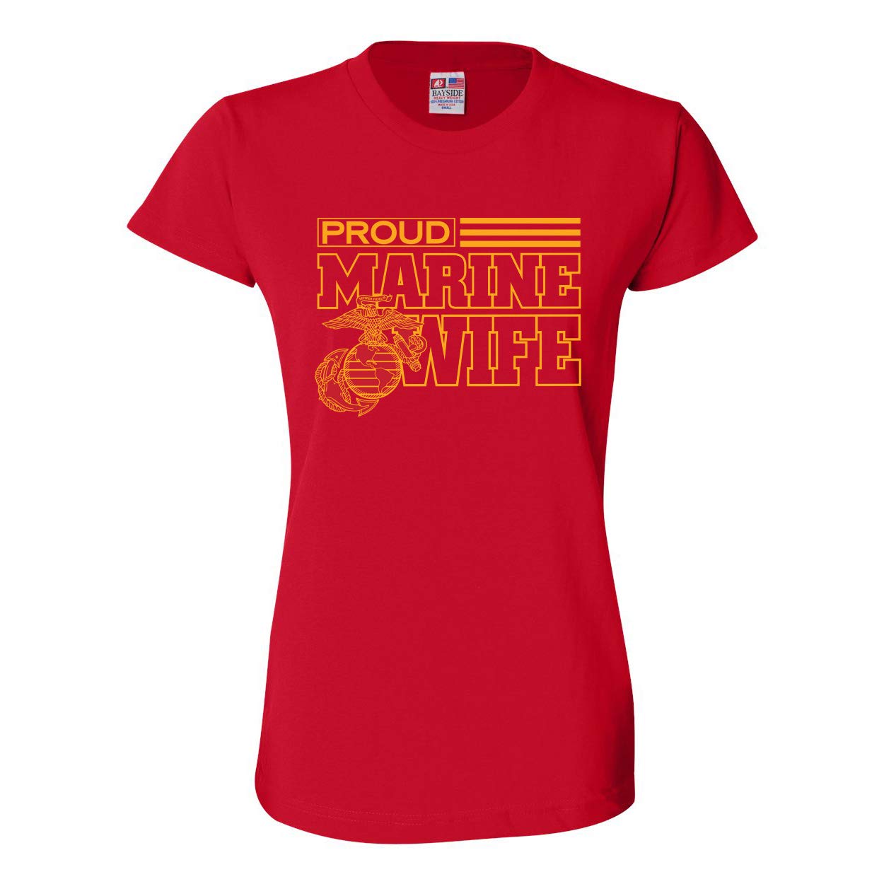 Marine Wife T-Shirt - Red Military Spouse Apparel - Medium Size - Perfect for Military Events, Homecoming & Proud Navy Wife Support