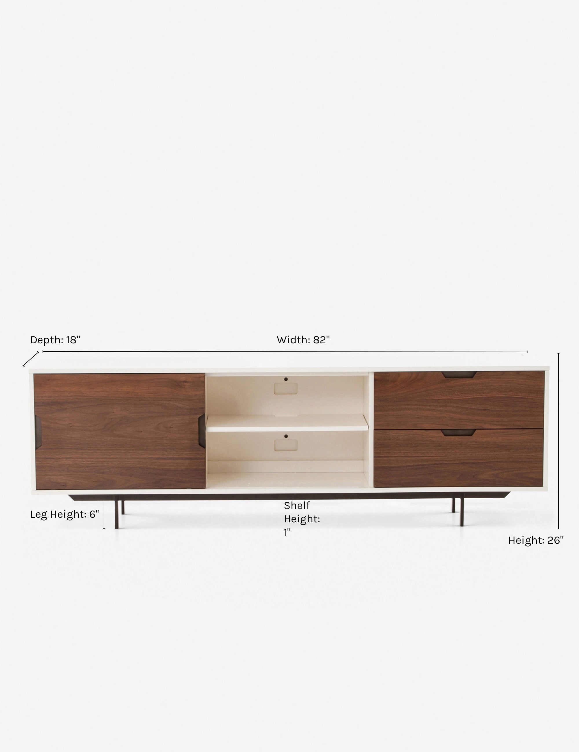 Modern Cordelle Media Console with Storage - Wooden TV Stand for Living Room, Bedroom & Home Theater - Perfect for Organizing Electronics, Gaming Consoles & Streaming Devices