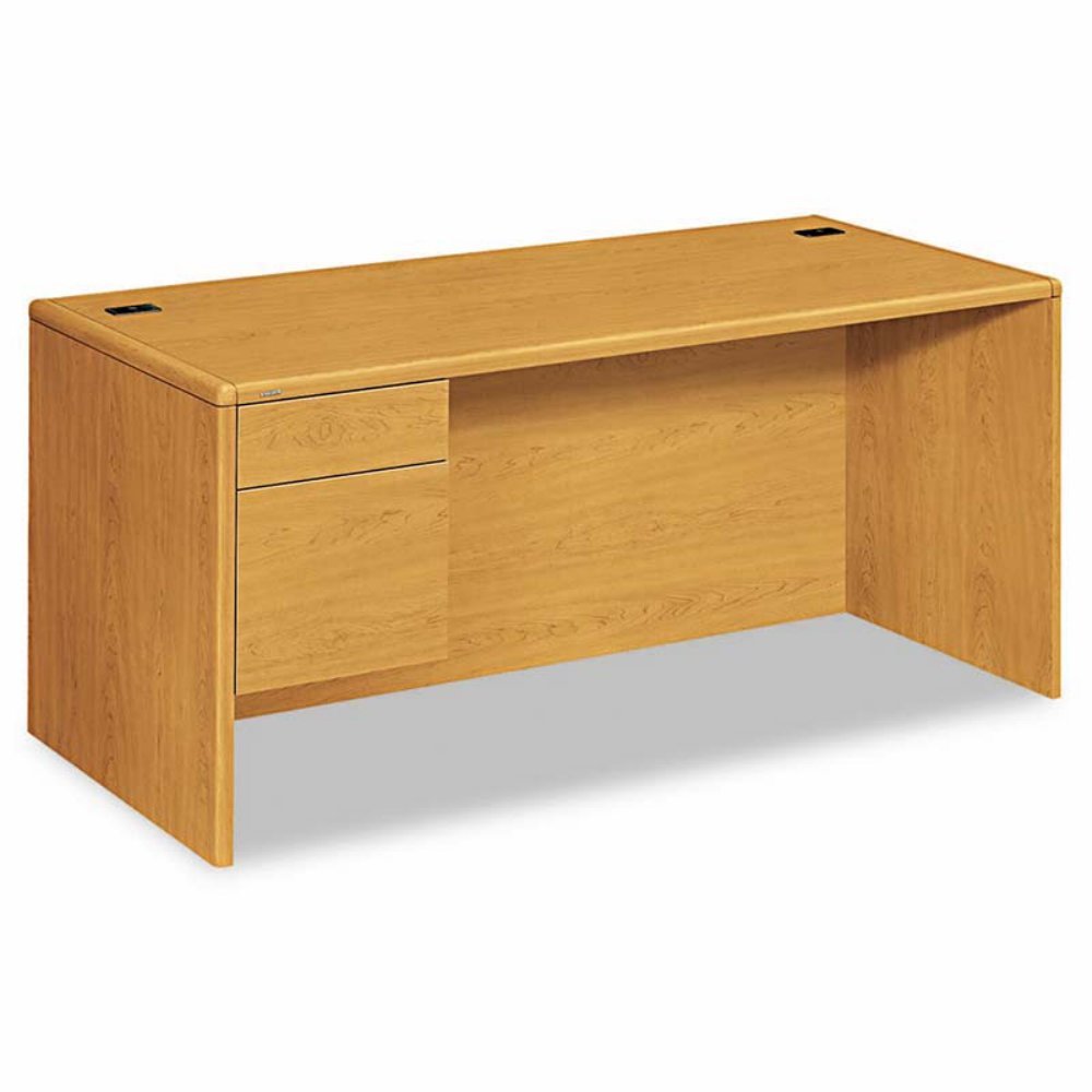 HON 10700 Series Left Pedestal Desk - Modern Office Desk with Storage Drawers & File Cabinet, Ergonomic Workstation for Home Office, Small Business & Corporate Workspaces