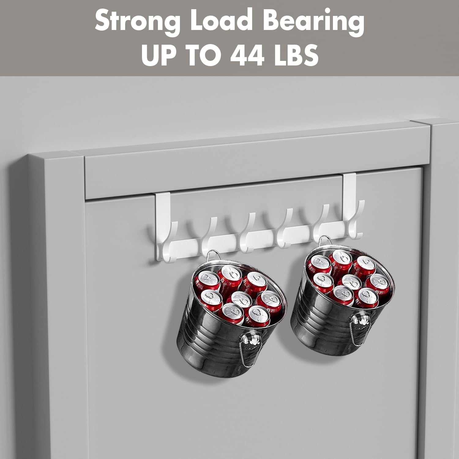 12-Pack Over The Door Hooks - 15.5 Inch Heavy Duty Door Hangers for Towels, Coats & Hats - White Space Saving Door Organizer for Bathroom, Bedroom & Closet Storage