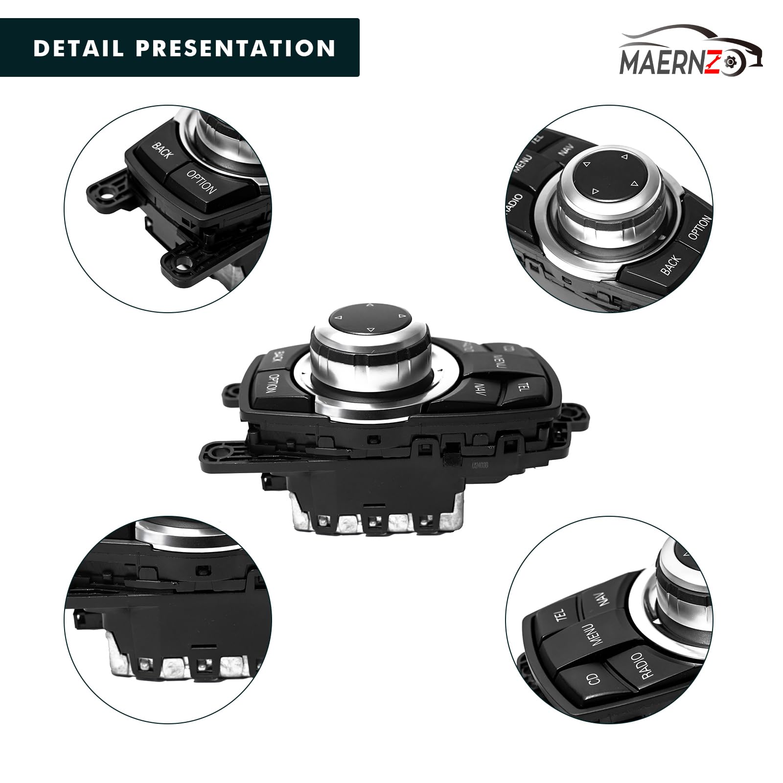 BMW 5 7 Series X3 F01 F02 F03 F04 Multimedia Switch Controller Joystick - 10-PIN Replacement for 65829206444 65829206446 9206446 - Perfect for Car Audio Navigation & Dashboard Control