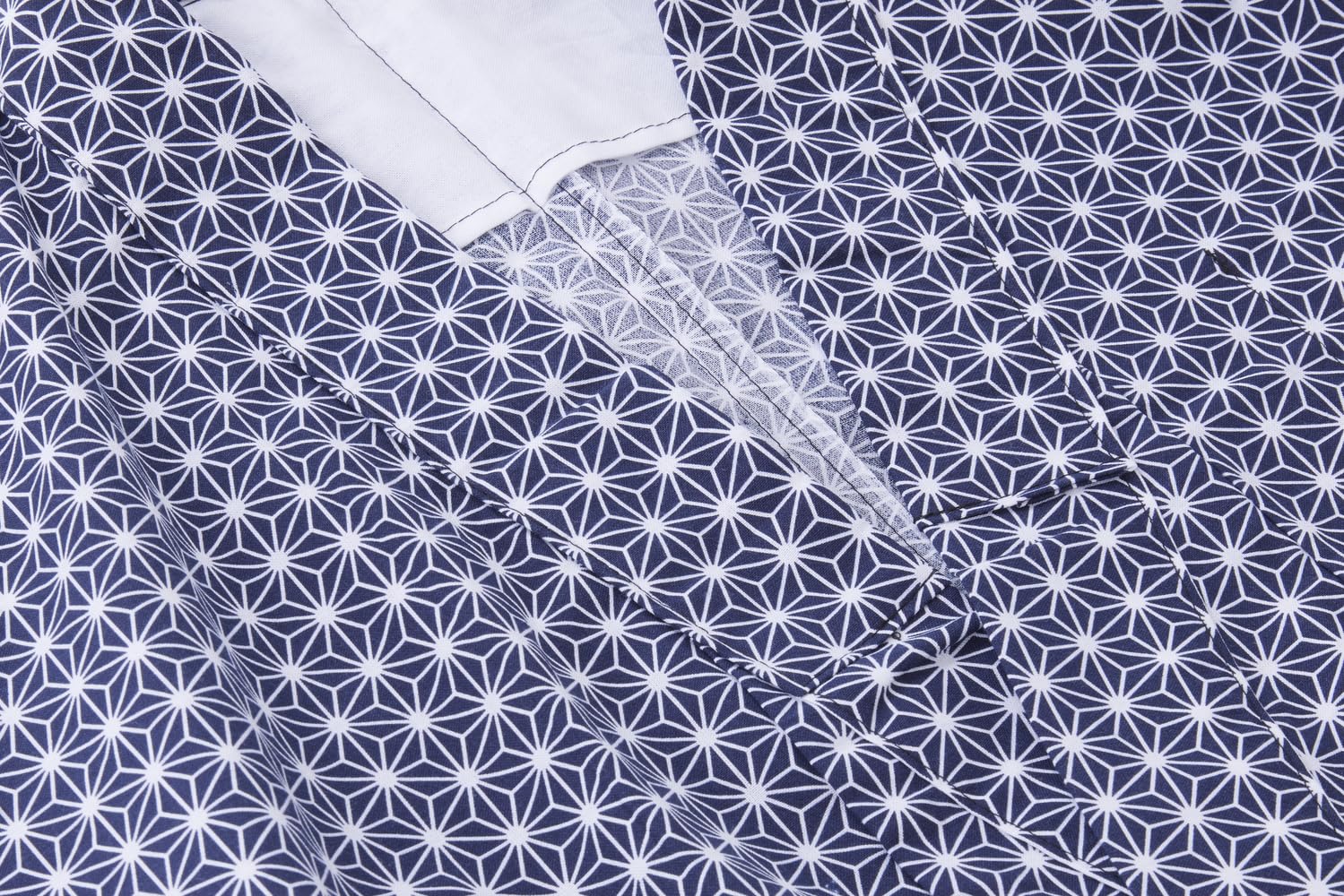Men's Asanoha Yukata - Lightweight 100% Cotton Japanese Summer Kimono Robe for Relaxation, Spa & Beach Wear