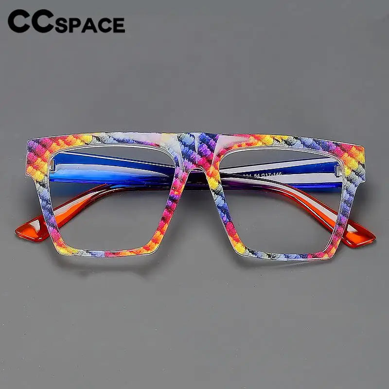 CCspace Women's Full Rim Plastic Large Square Reading Glasses R57093 - Fashionable & Lightweight Eyewear for Reading, Working & Computer Use