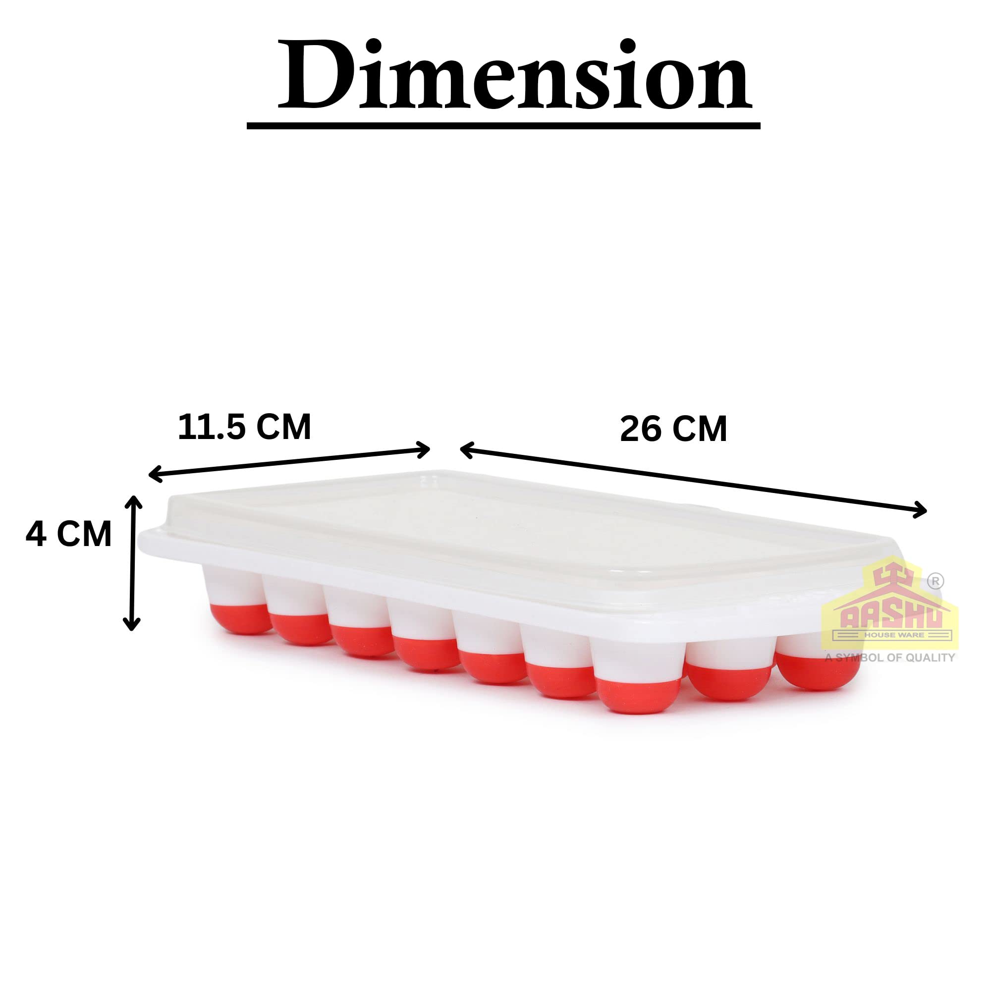 Aashu Silicone Ice Cube Tray with Lid - 21 Cube Stackable, Durable & Dishwasher Safe - Easy Push Ice Molds for Freezer (Blue & Red, Pack of 2) - Perfect for Cocktails, Smoothies & Cold Drinks