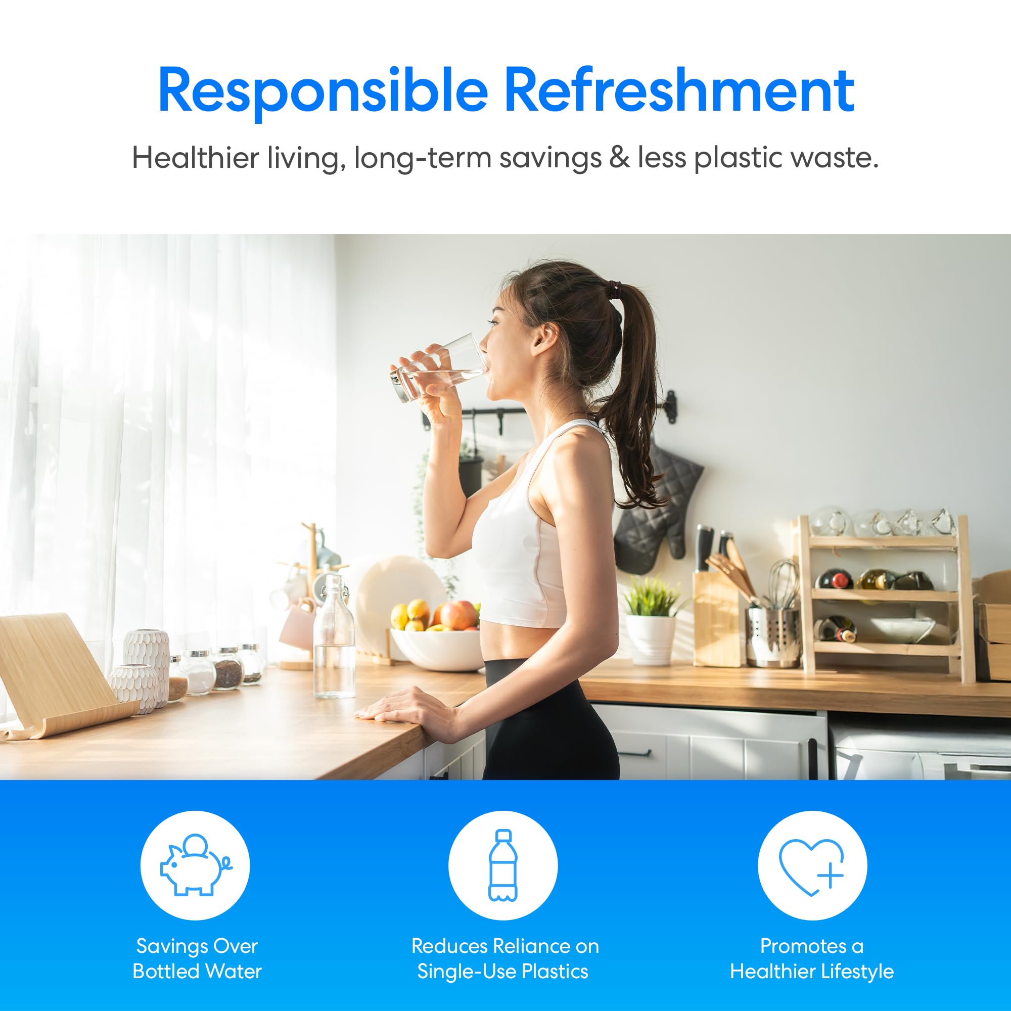 Brio 500 Series Bottleless Water Cooler Dispenser - Countertop & Office Use, Hot & Cold Water Dispenser for Home & Workplace Hydration