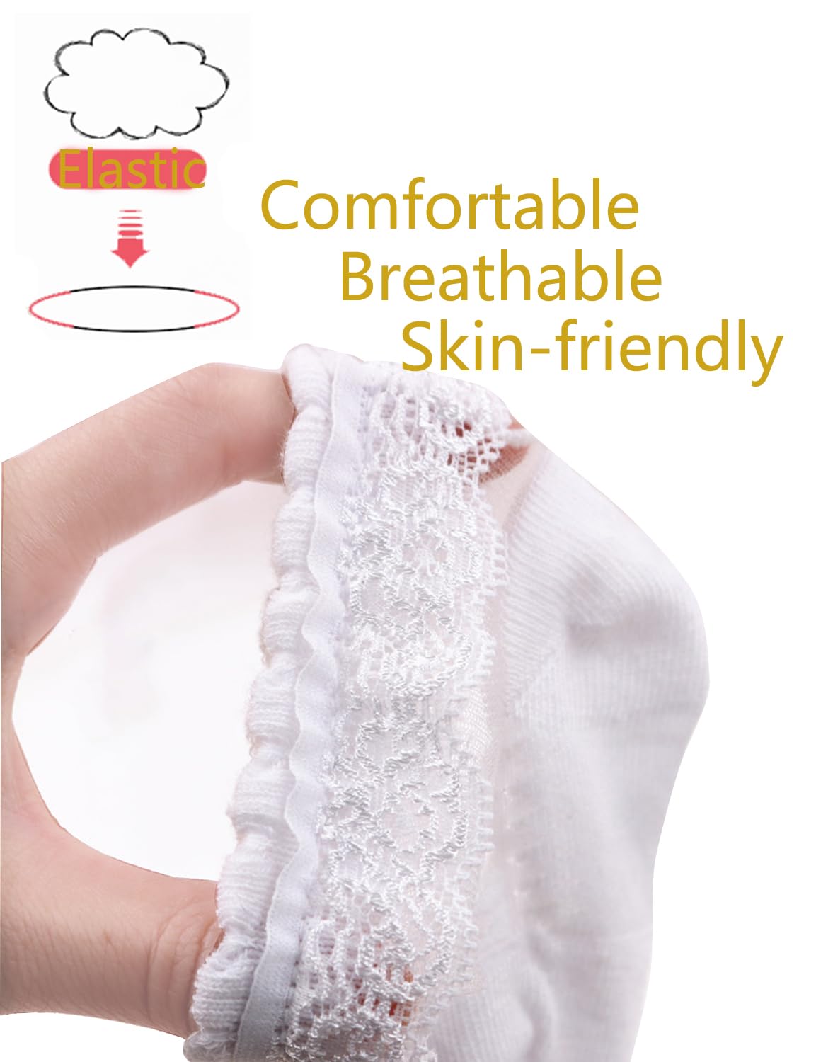 **Baby Girl Ruffle Socks with Eyelet Trim - Soft & Comfortable Infant Toddler Frilly Socks for Dress Up, Photo Shoots & Special Occasions**