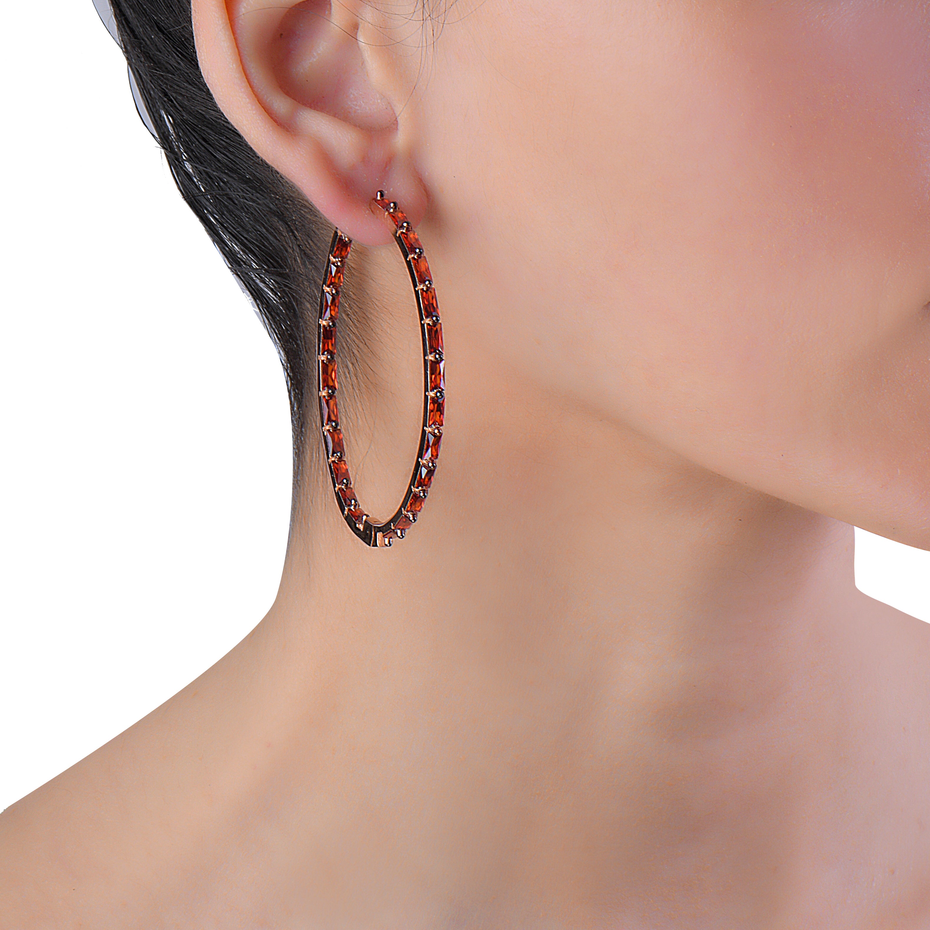 Stylish Baguette Hoop Earrings for Women - Trendy Gold & Silver Hoop Earrings for Everyday Wear | Perfect for Parties, Work & Casual Outfits