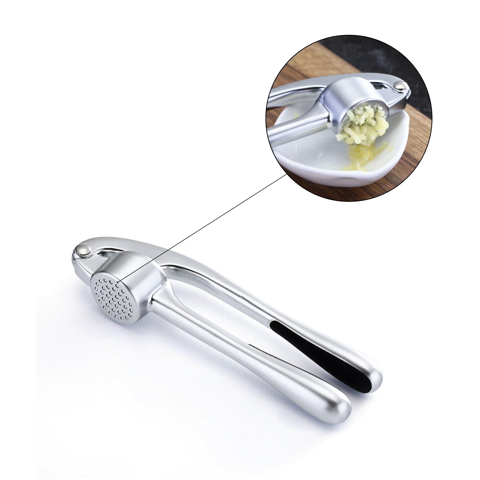Premium Garlic Press Set - Rustproof & Dishwasher Safe - for Easy Cooking & Meal Prep